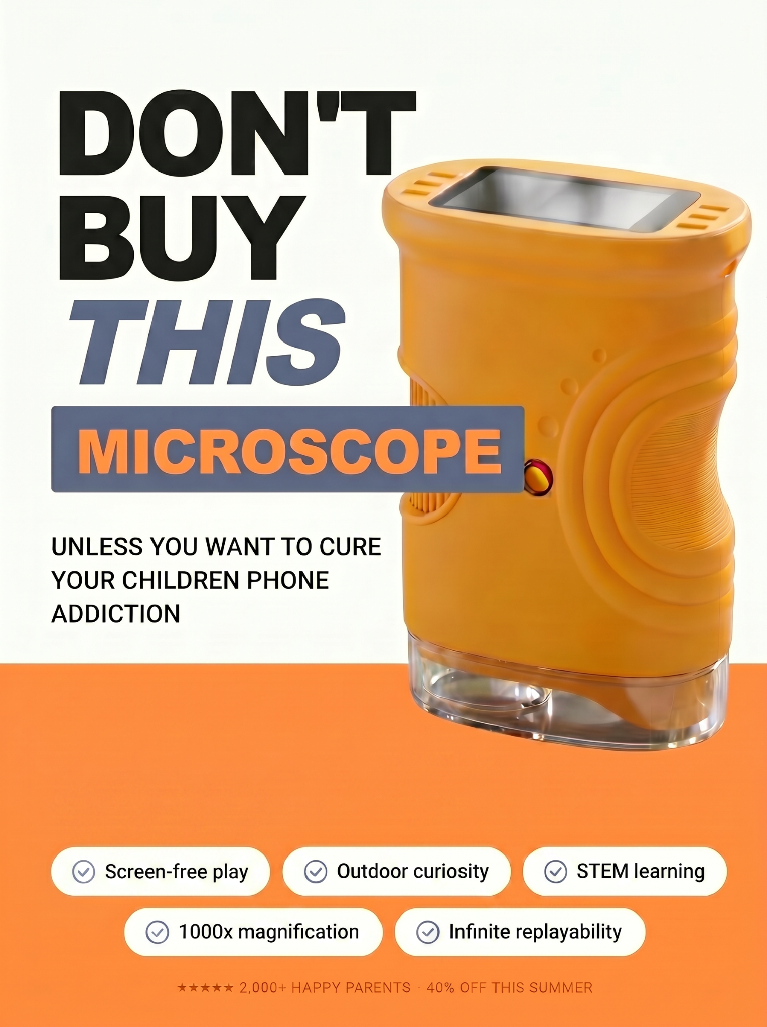 Macro Peak Facebook ad: Cure Their Screen Addiction
