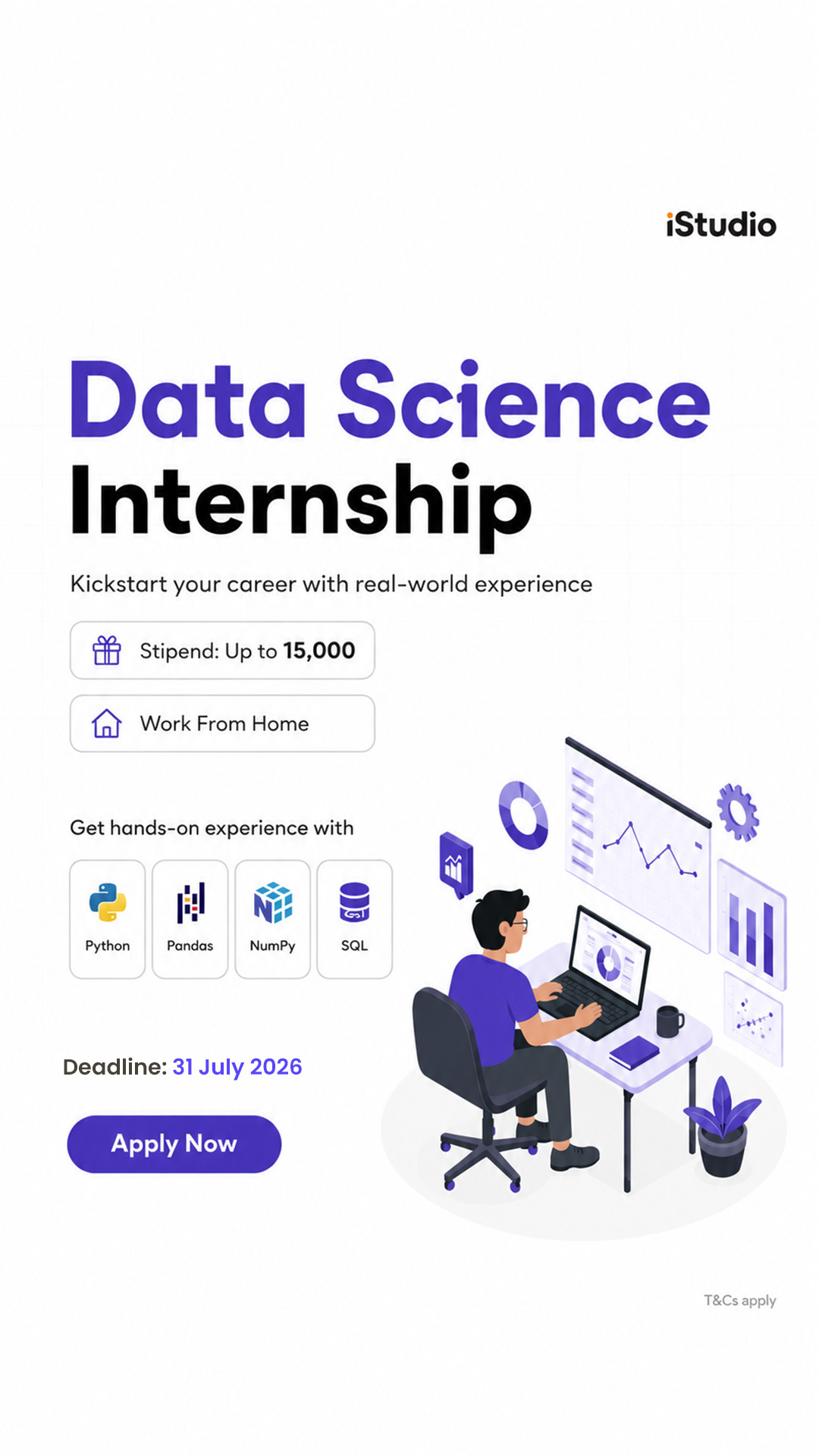 Internship Studio Facebook ad from Jul 3, 2026