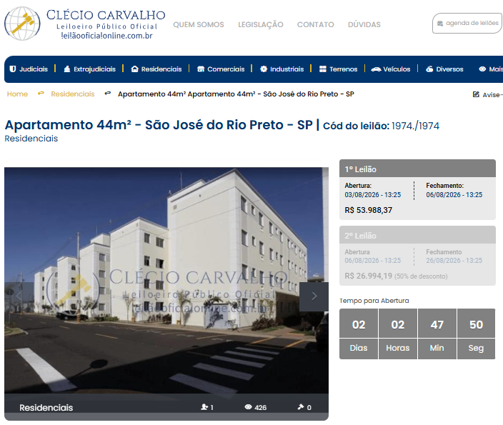 Leilão Oficial Online Facebook ad: Leilão judicial eletrônico