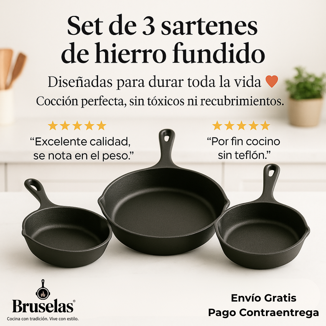 Bruselas Cocina Facebook ad: ¡Sartenes que dura toda la vida!