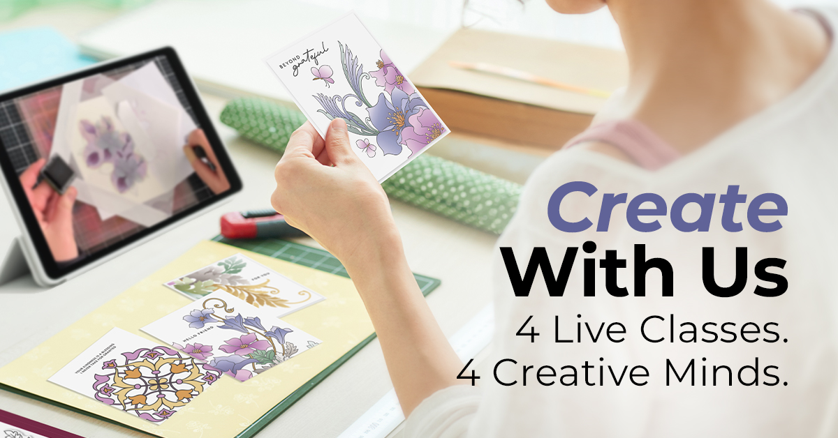 Altenew Facebook ad: Master 8 New Card Designs with Experts