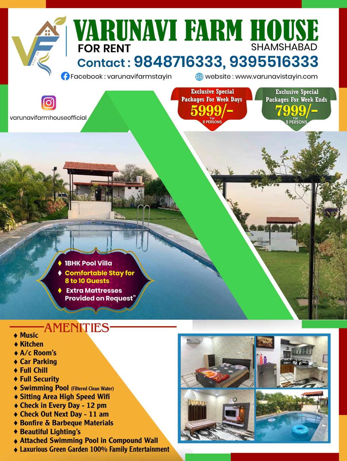 Varunavi farm stay in Facebook ad: Chat on watsapp
