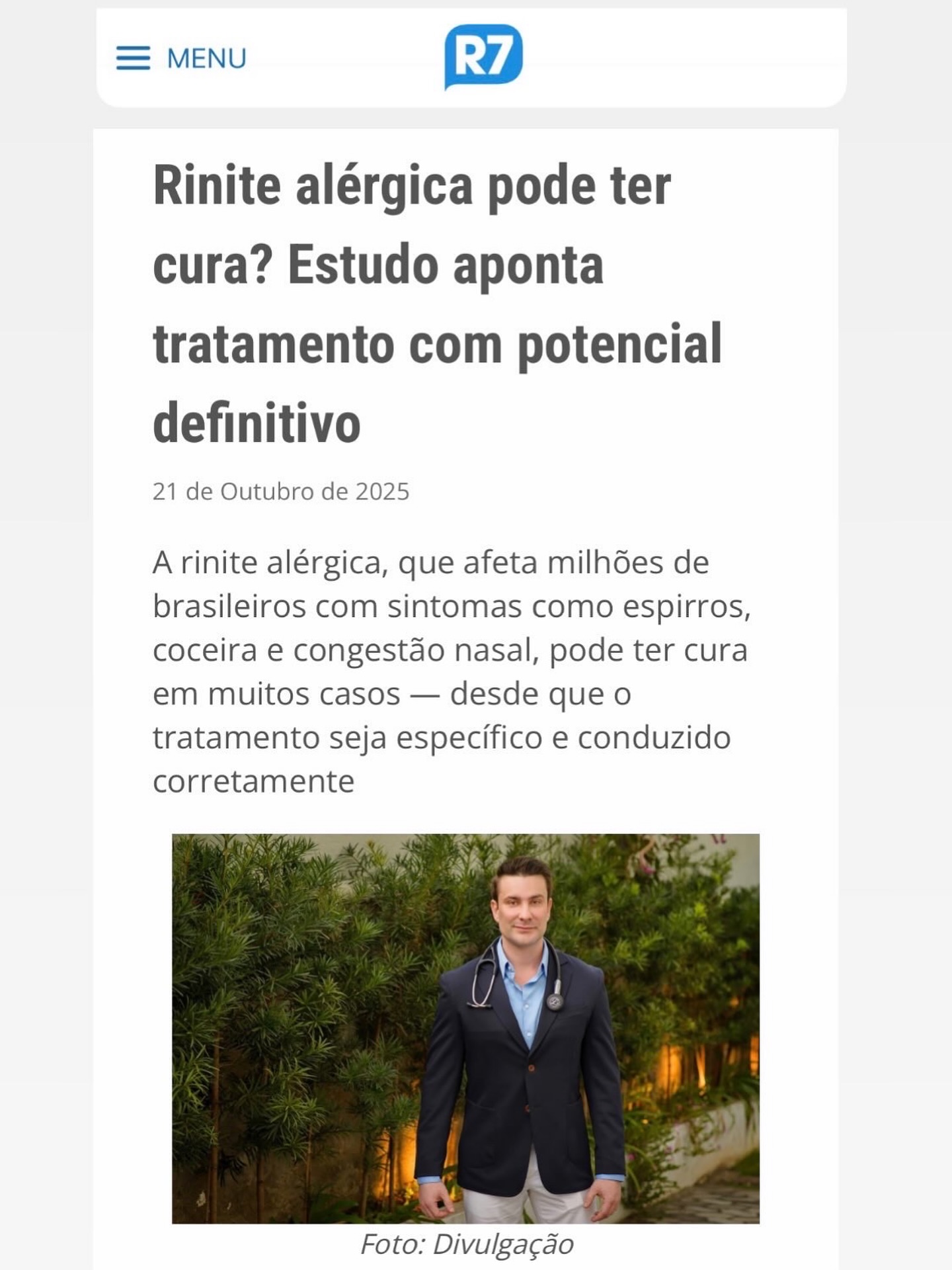 Alergista Dr Bruno Bastos Facebook ad: A rinite alérgica, que afeta milhões de brasileiros…