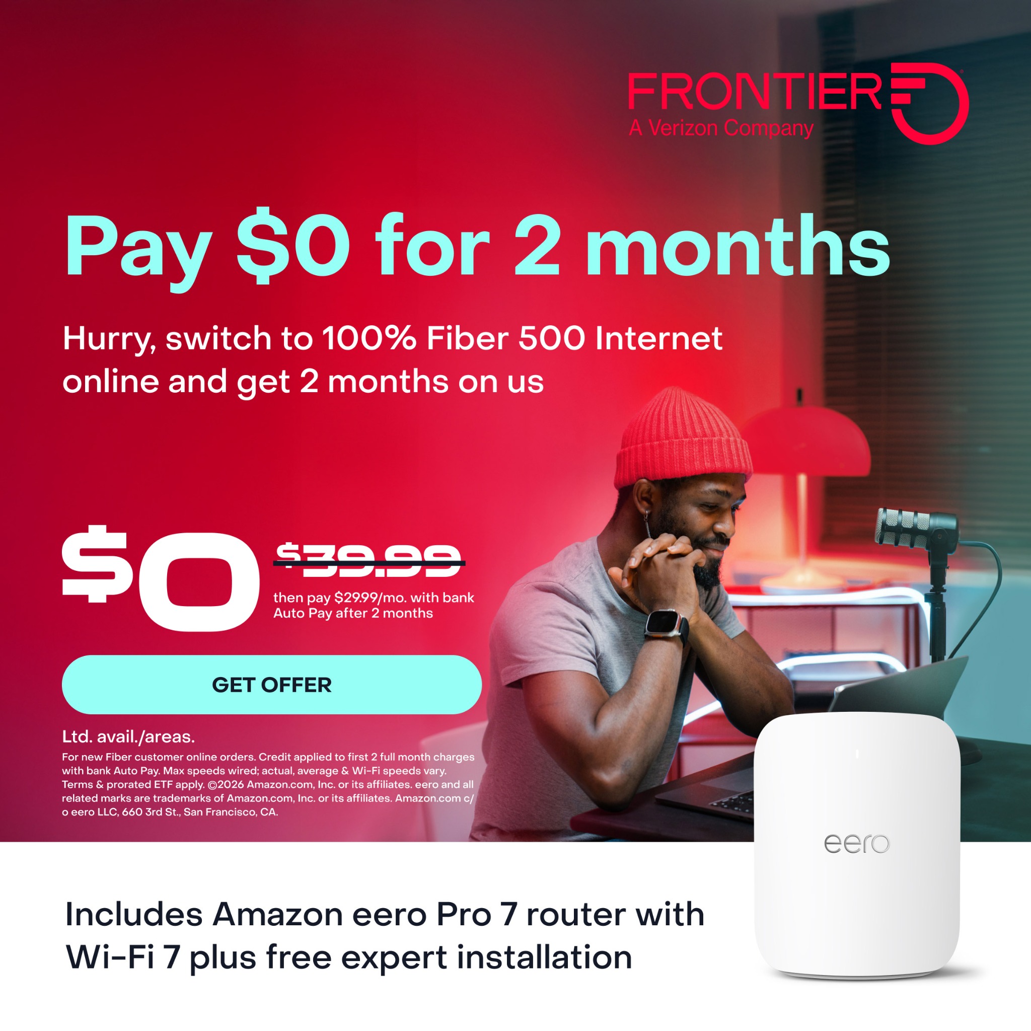 Frontier Internet Facebook ad