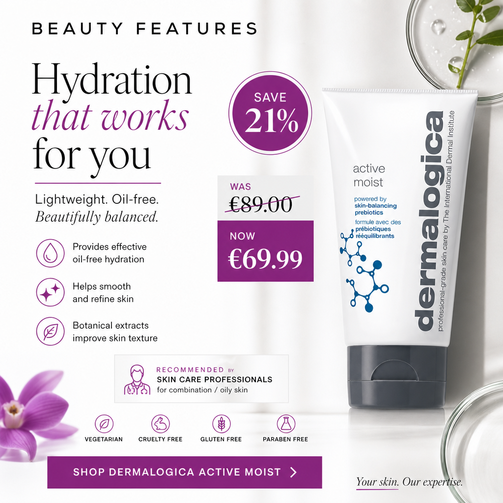 BeautyFeatures Ireland Facebook ad: Dermalogica Active Moist 100ml