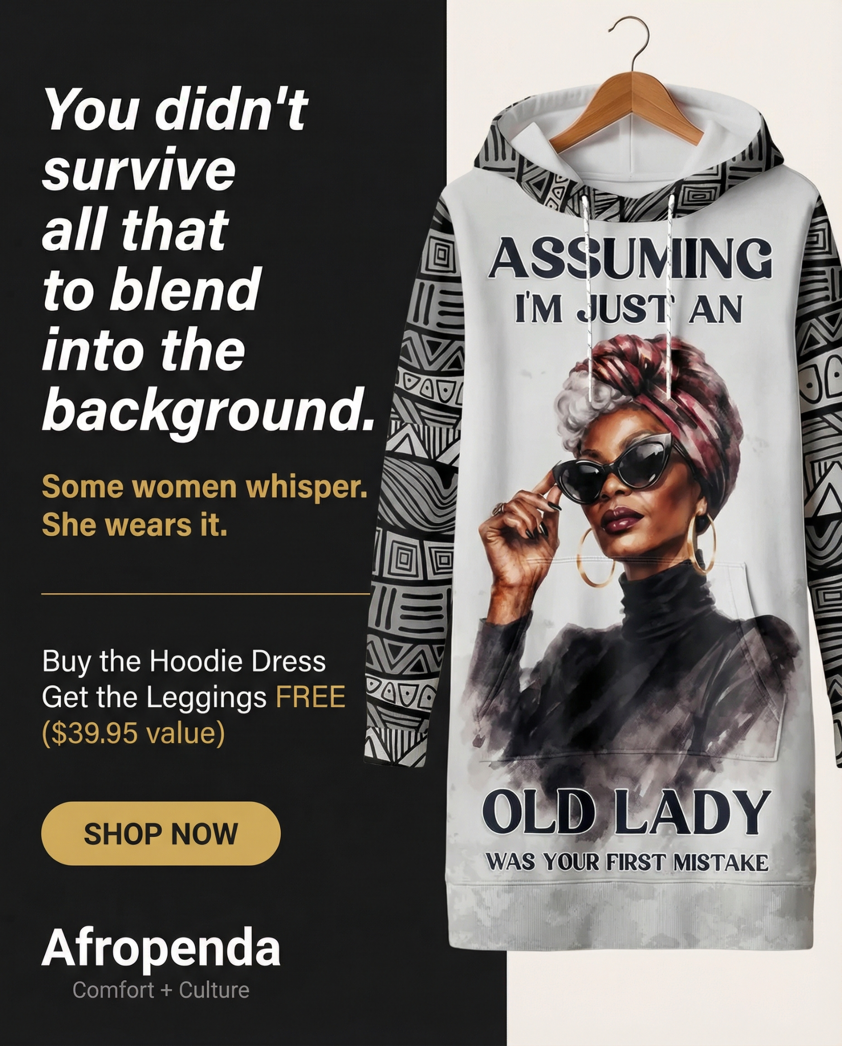 Afropenda - Afrocentric Dresses, Hoodies & Sets for Black Women Facebook ad