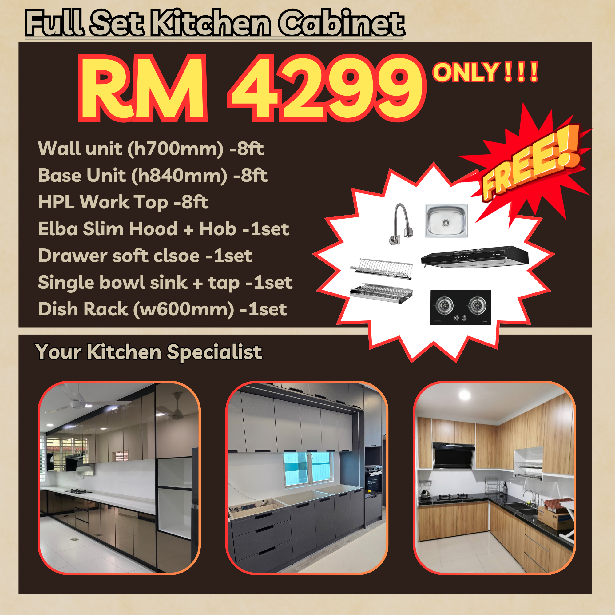 HL MAPLE Kitchen Mr. Cabinet MURAH Facebook ad from Jan 30, 2026