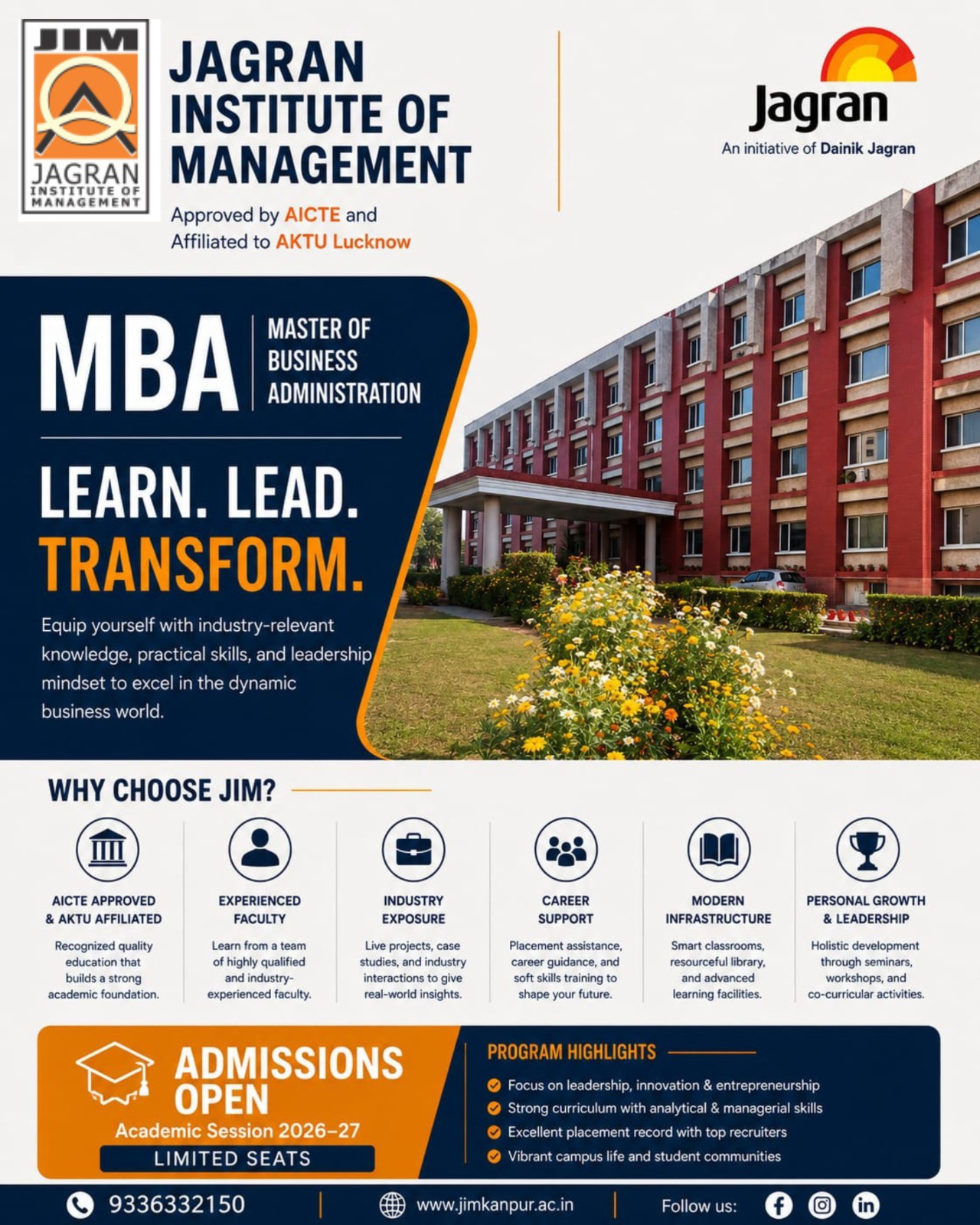 Jagran Institute of Management Facebook ad: Your MBA Journey Starts Here with Jagran Institute…