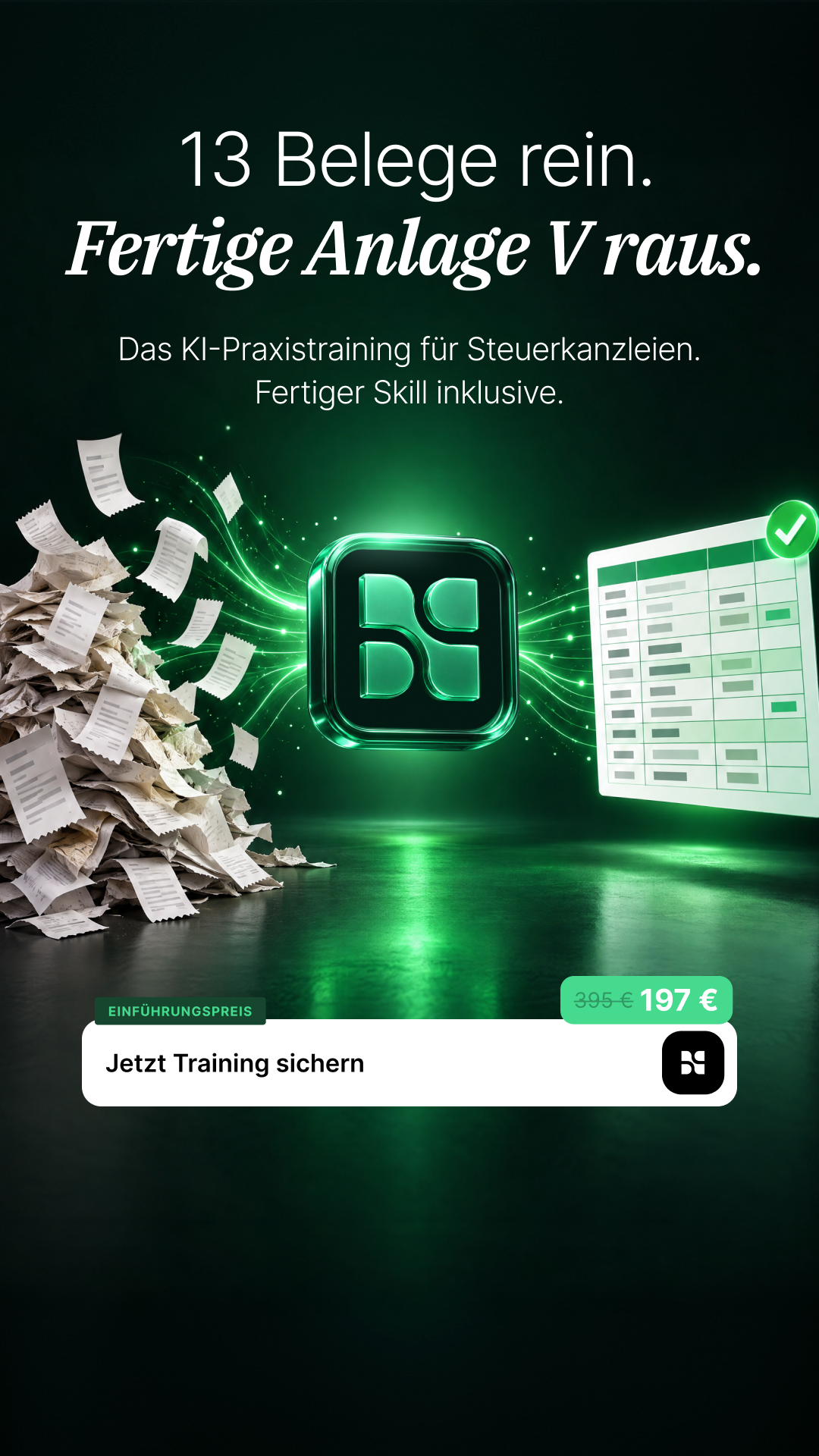 Novist Facebook ad: Claude baut deine Anlage V für DATEV
