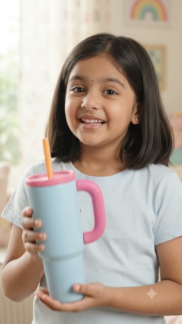 The Tiny Spaark Facebook ad: Buy Blue & Pink Stainless Steel Insulated Tumbler!
