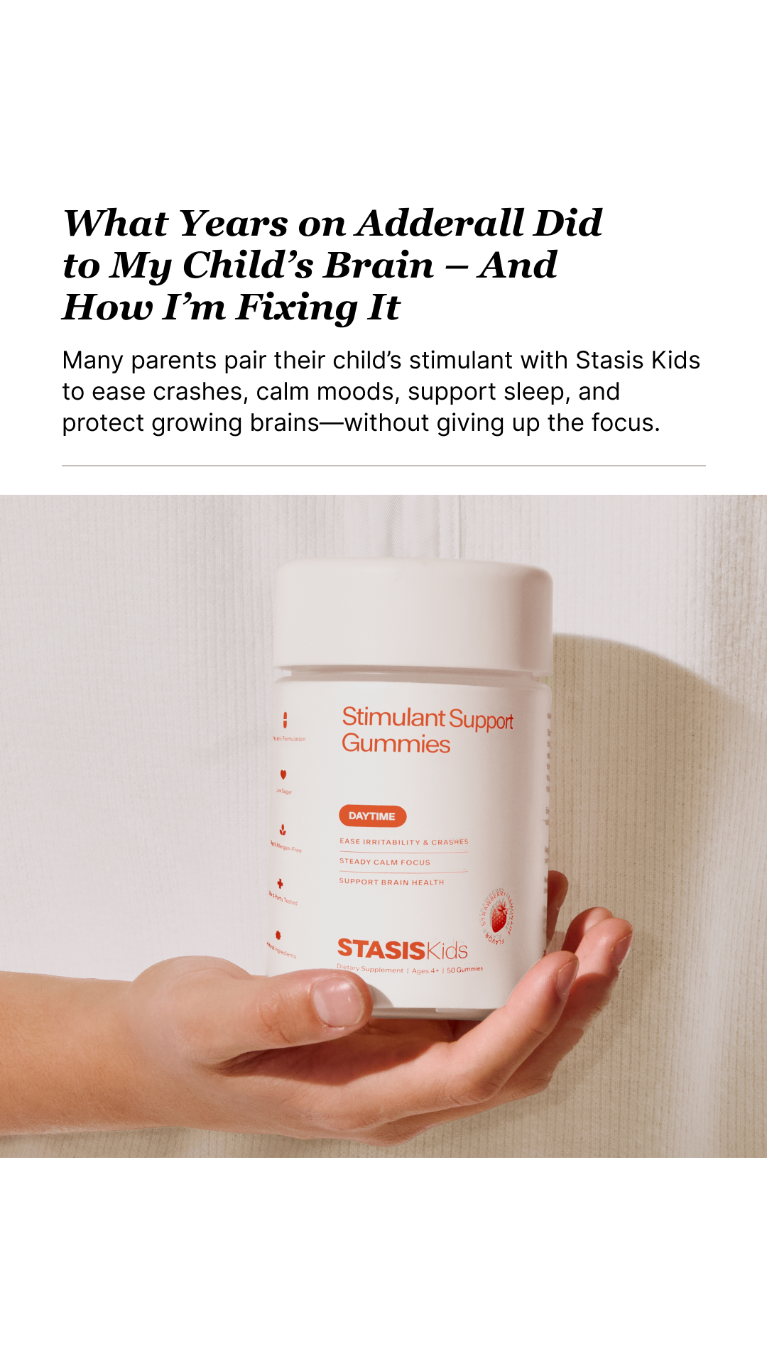 Stasis Kids Facebook ad