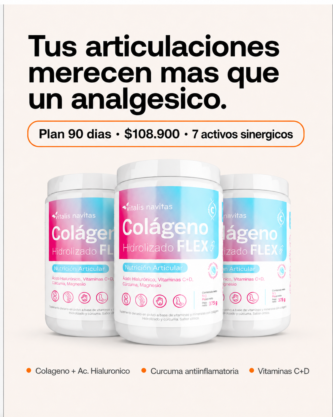 Vitalis Navitas Facebook ad: Colágeno Hidrolizado Flex