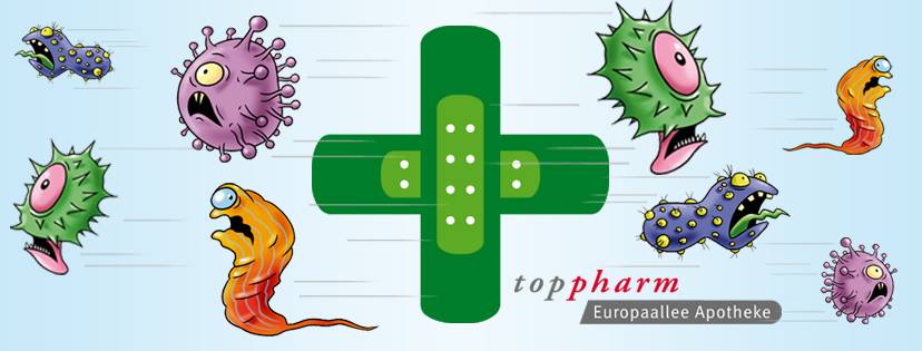 TopPharm Europaallee Apotheke Facebook ad: Als Gesundheits-Coach sind wir immer für Sie da.