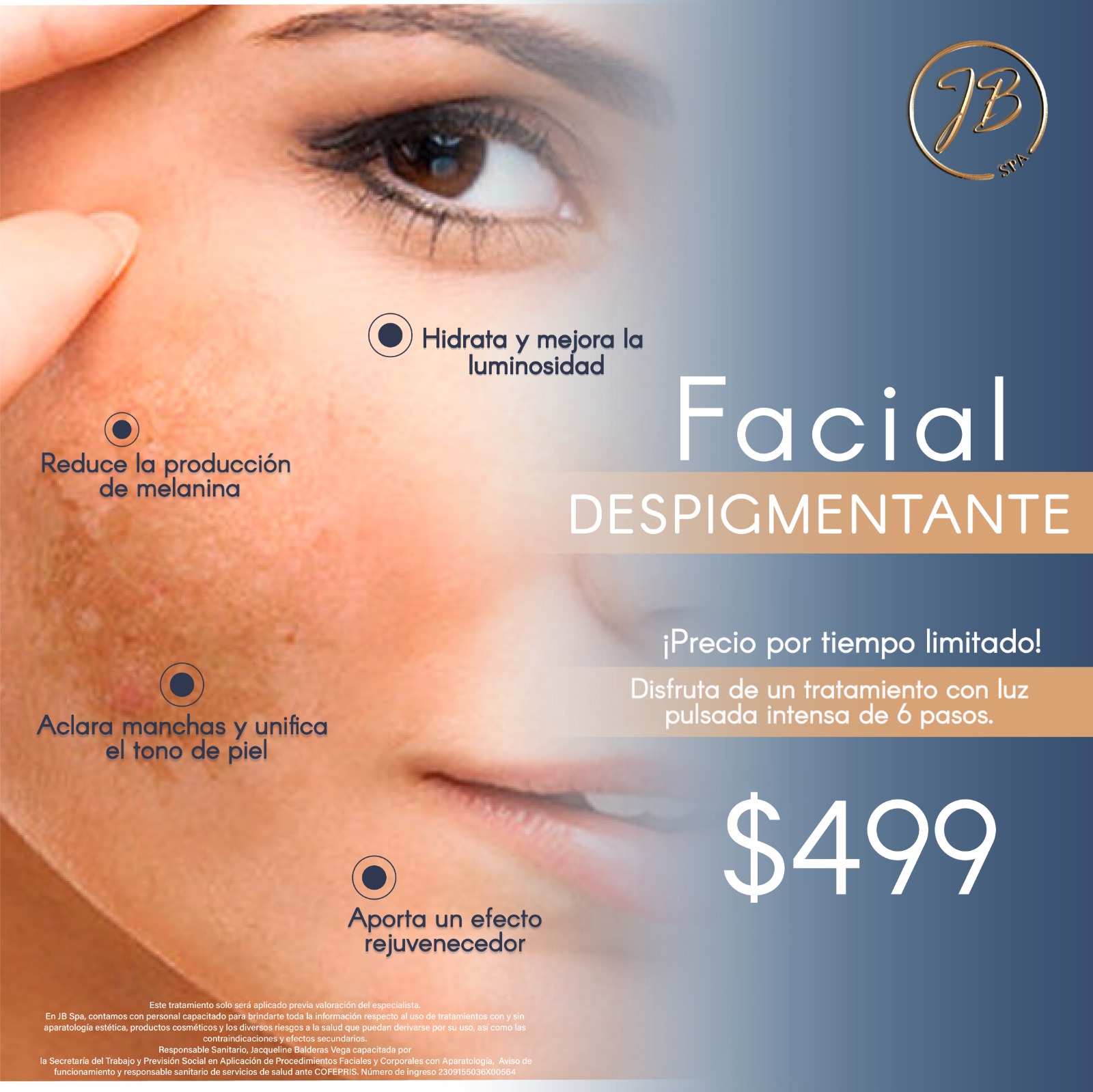 JB Spa Facebook ad: ¡Agenda tu cita
