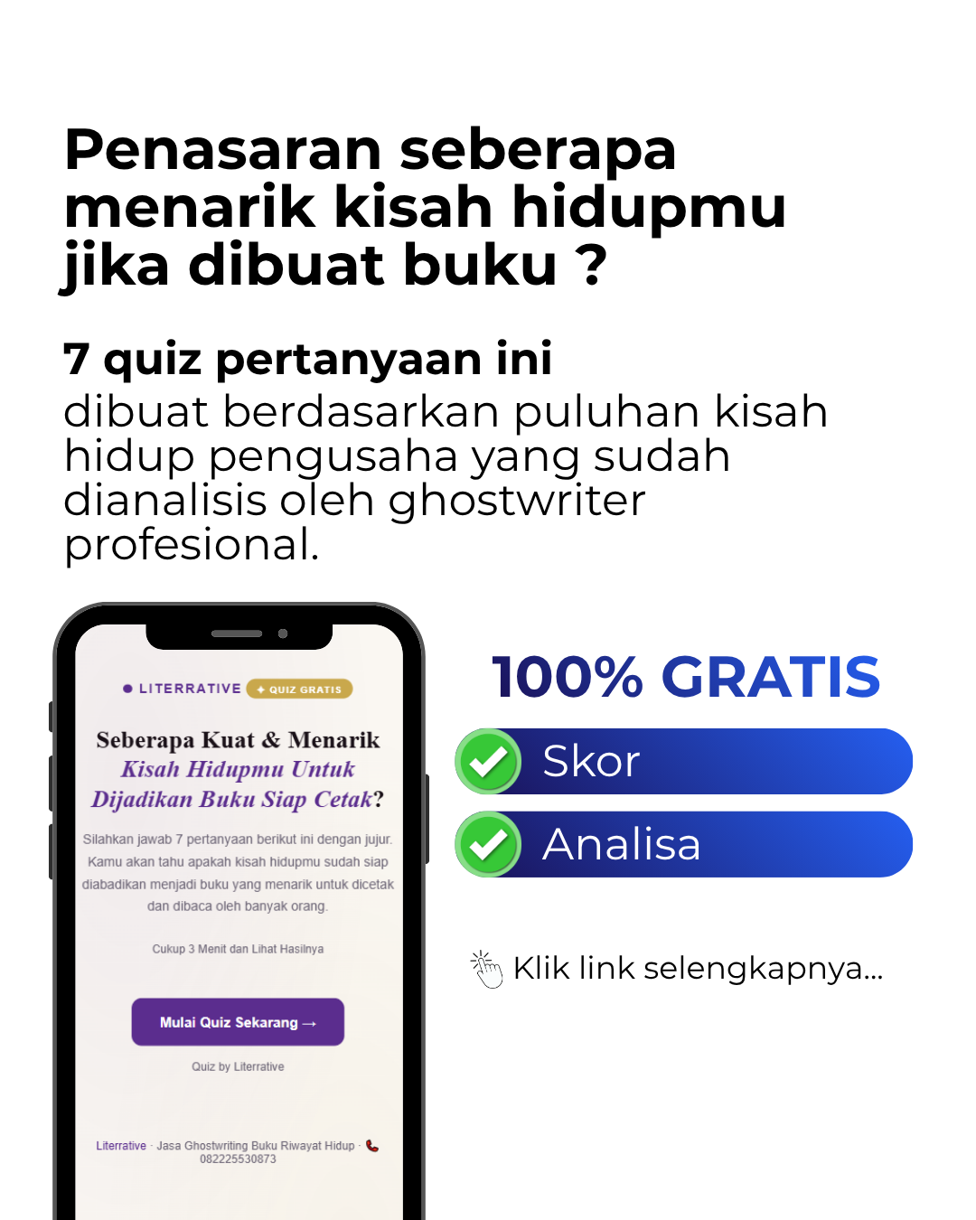 Literrative - Ghostwriter Literat Facebook ad: 100% GRATIS!