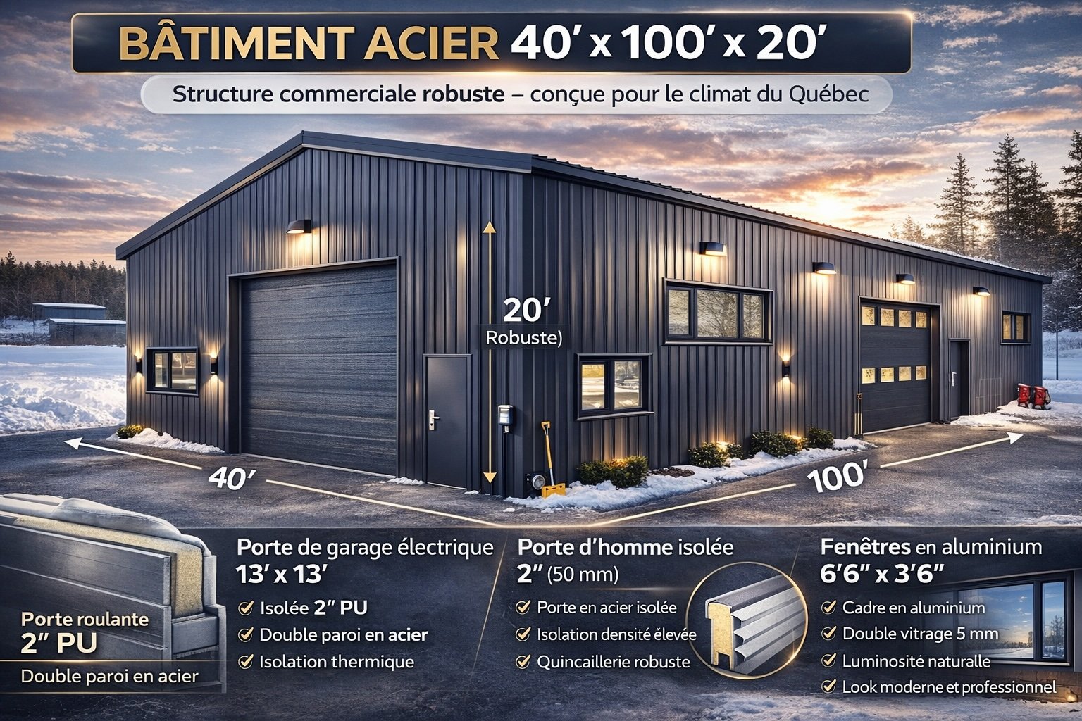 Franck Ben Facebook ad: Batiment 40x100x H20.