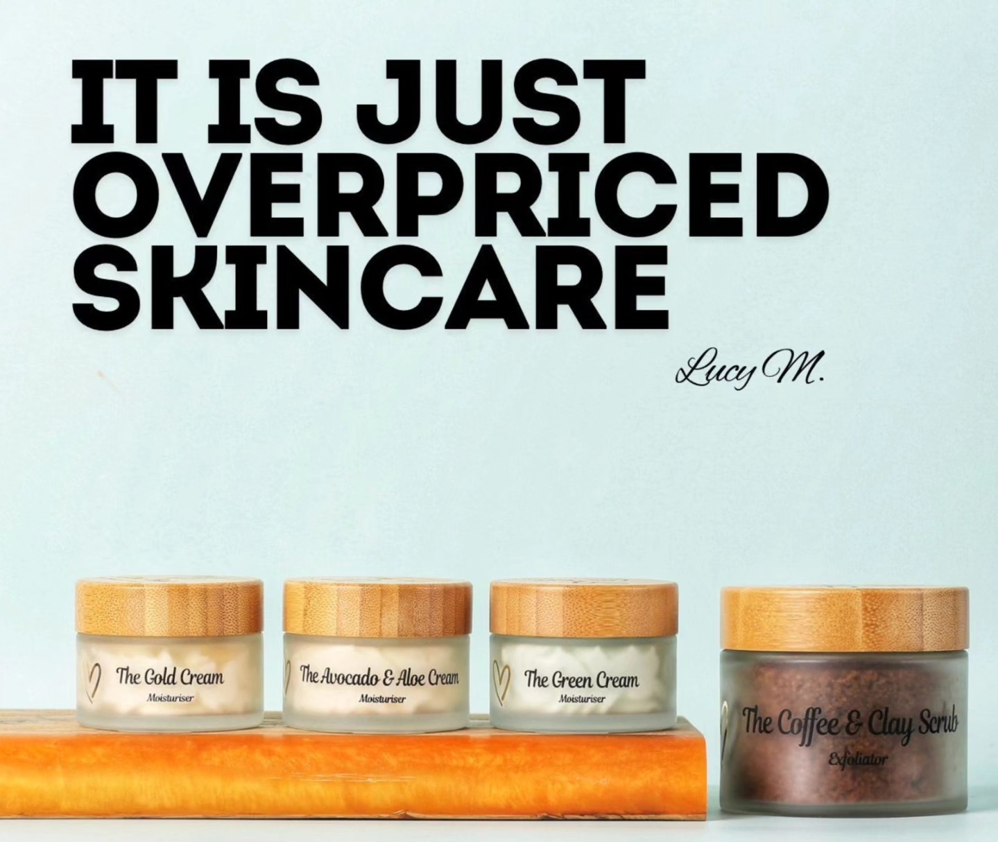 Zoe Bee Beauty Facebook ad: Overpriced skincare? I get it.
