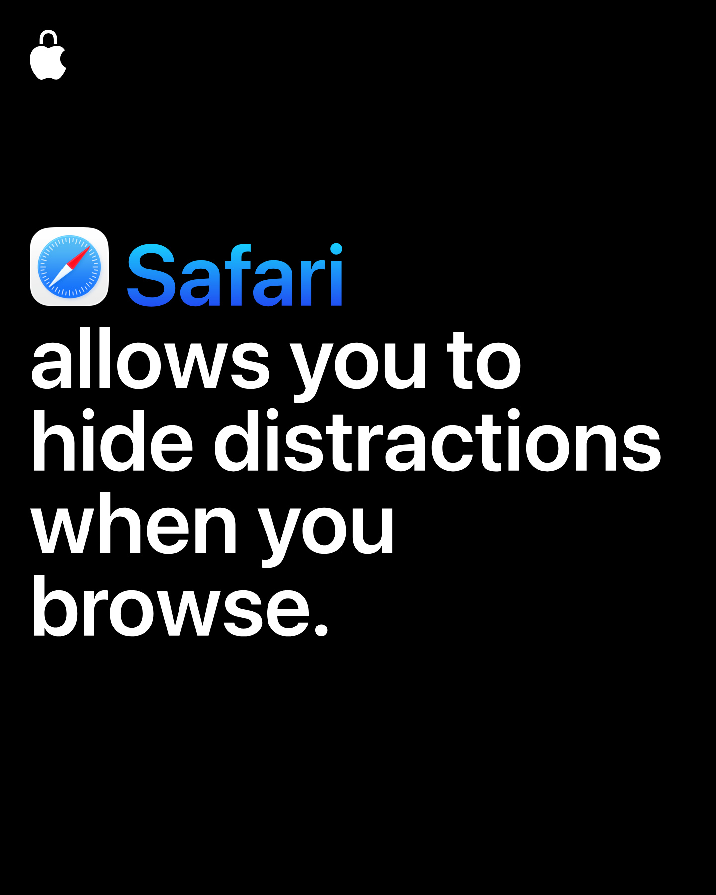 Apple Facebook ad: Get distractions out of the way, so you…