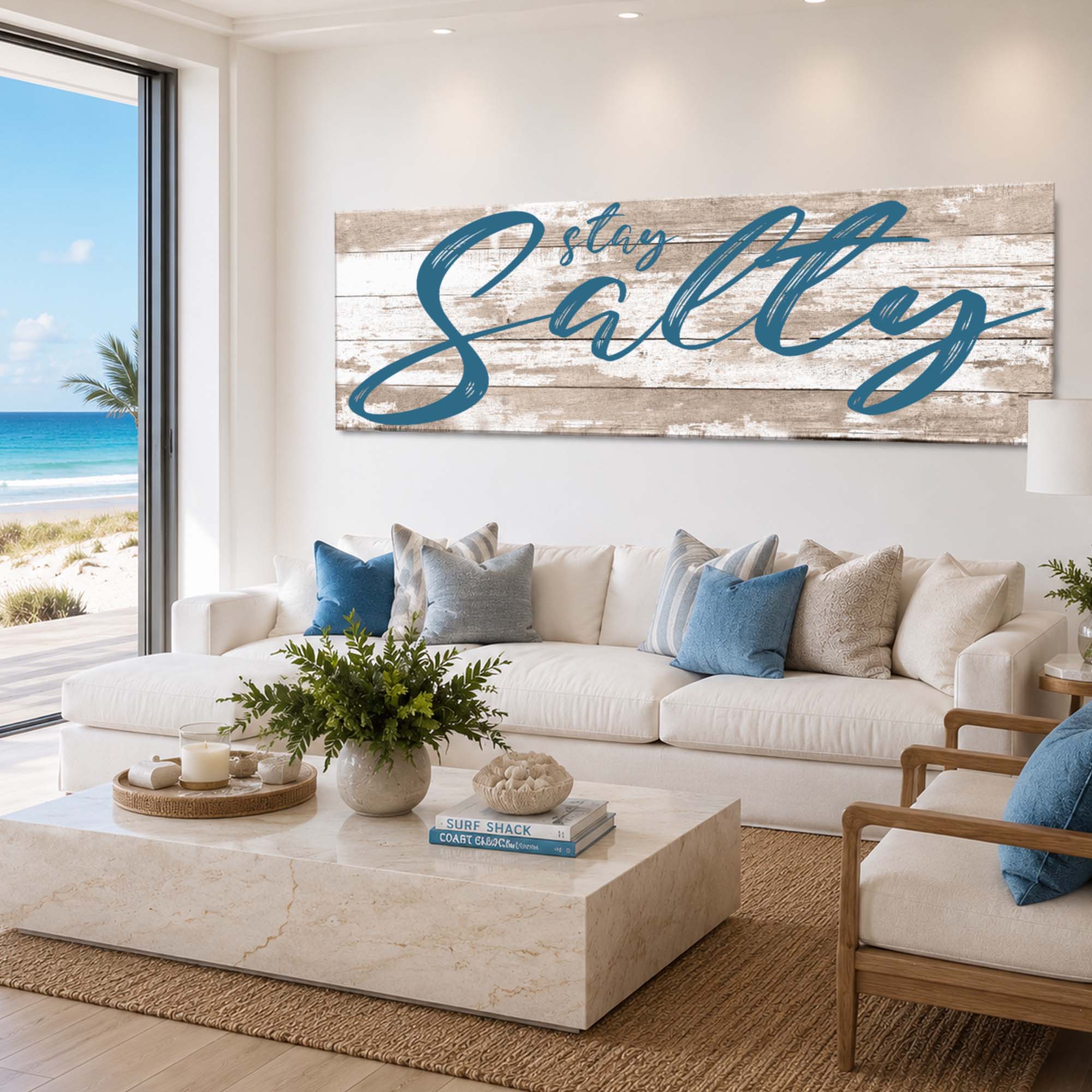 Tailored Canvases - Personalized Art Facebook ad: Stay Salty Coastal Sign II | Made in the USA | Ships Fast