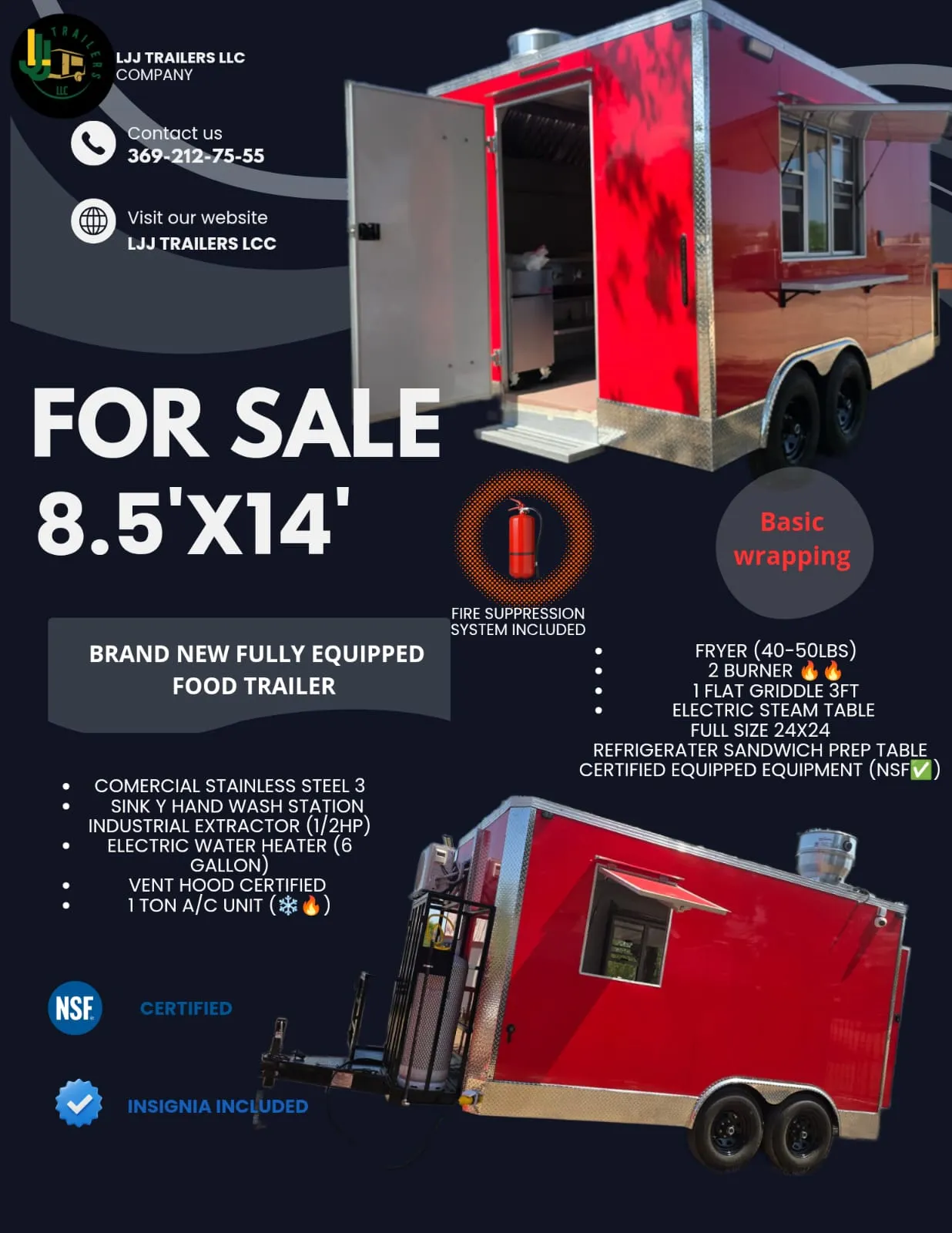 Ljj Trailers Facebook ad: Certified Food Trailer Manufacturer in the United States.