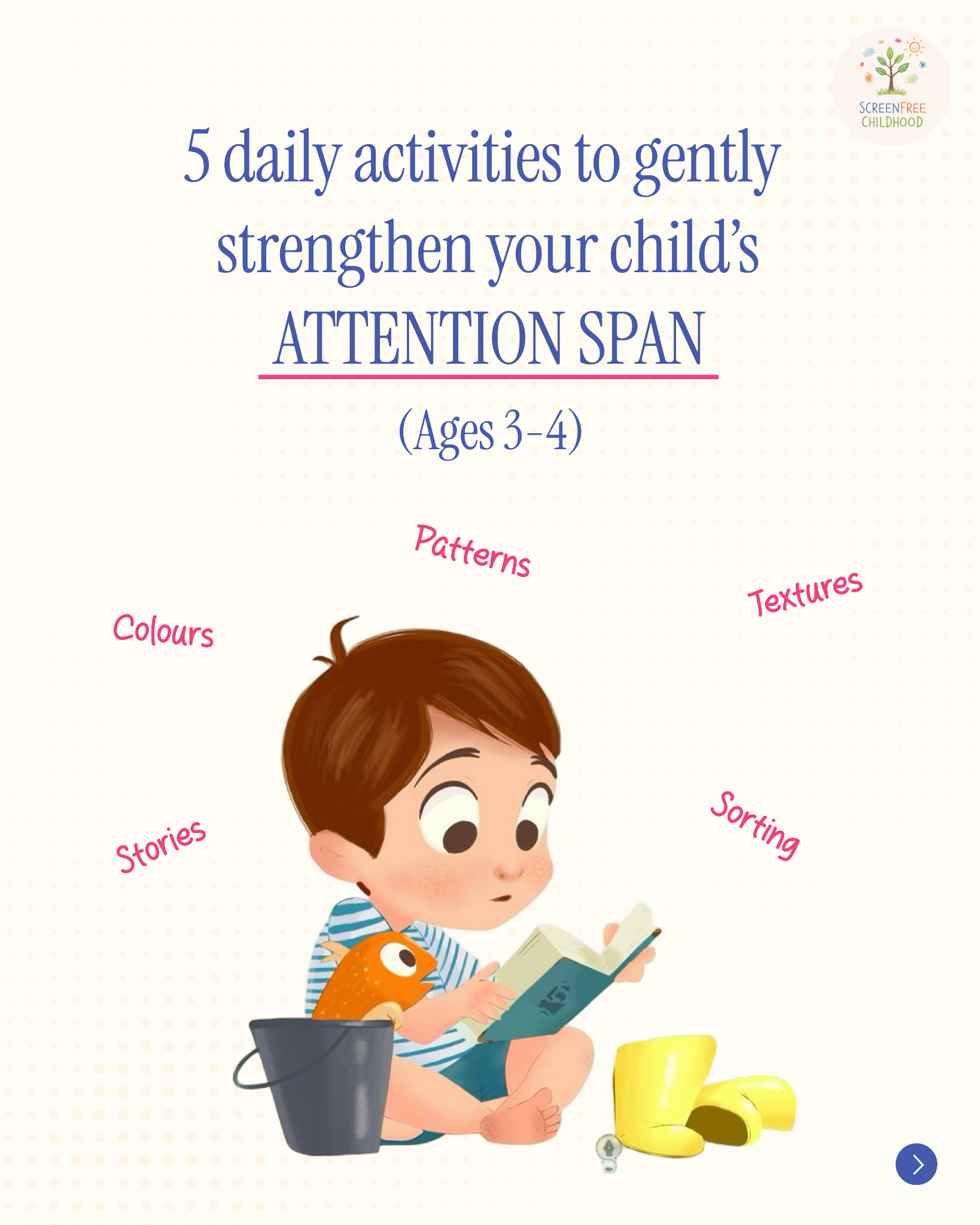 Screenfree Childhood Facebook ad: The secret to independent play isn't more toys-it's…
