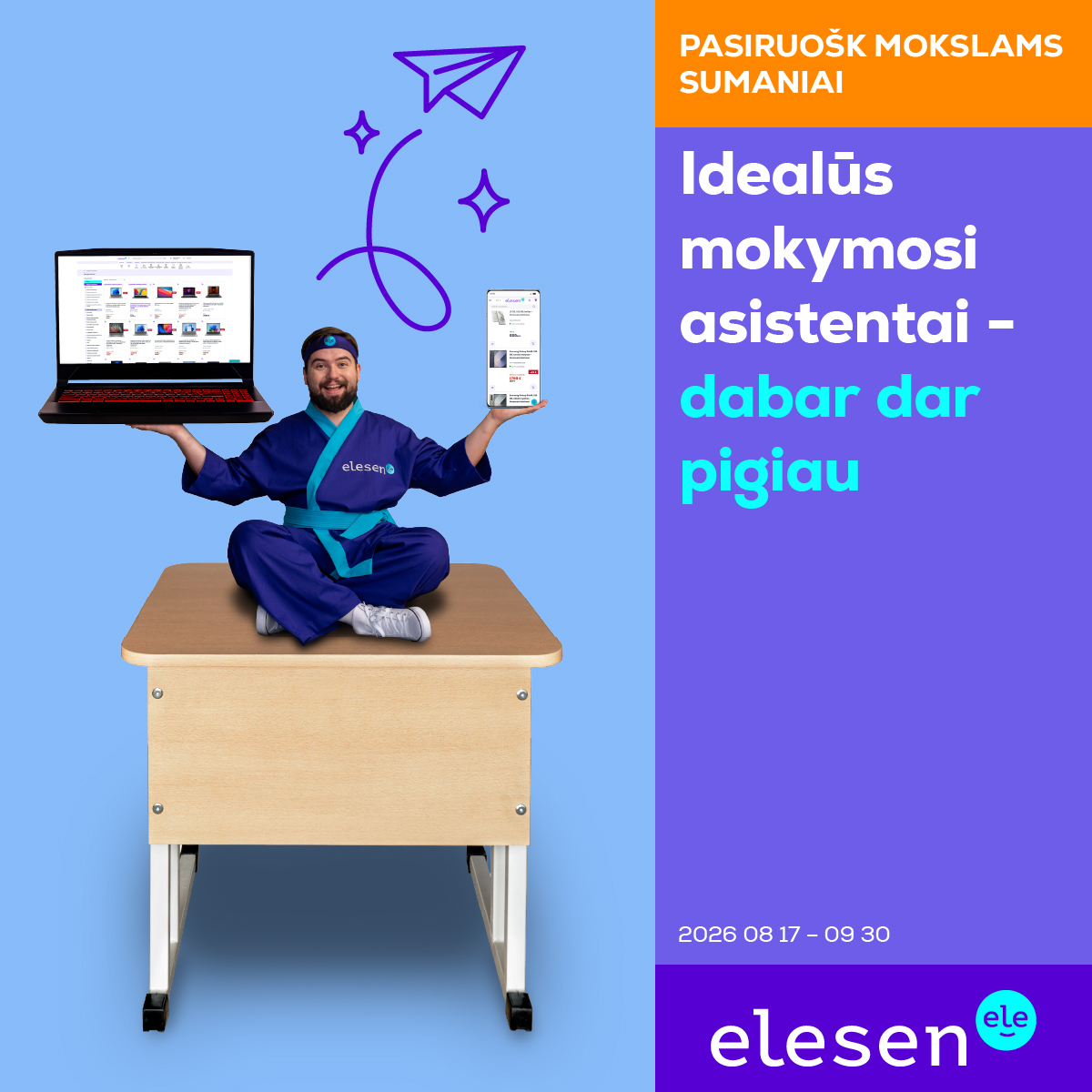 Elesen Facebook ad: Grįžk į mokyklą su šypsena.
