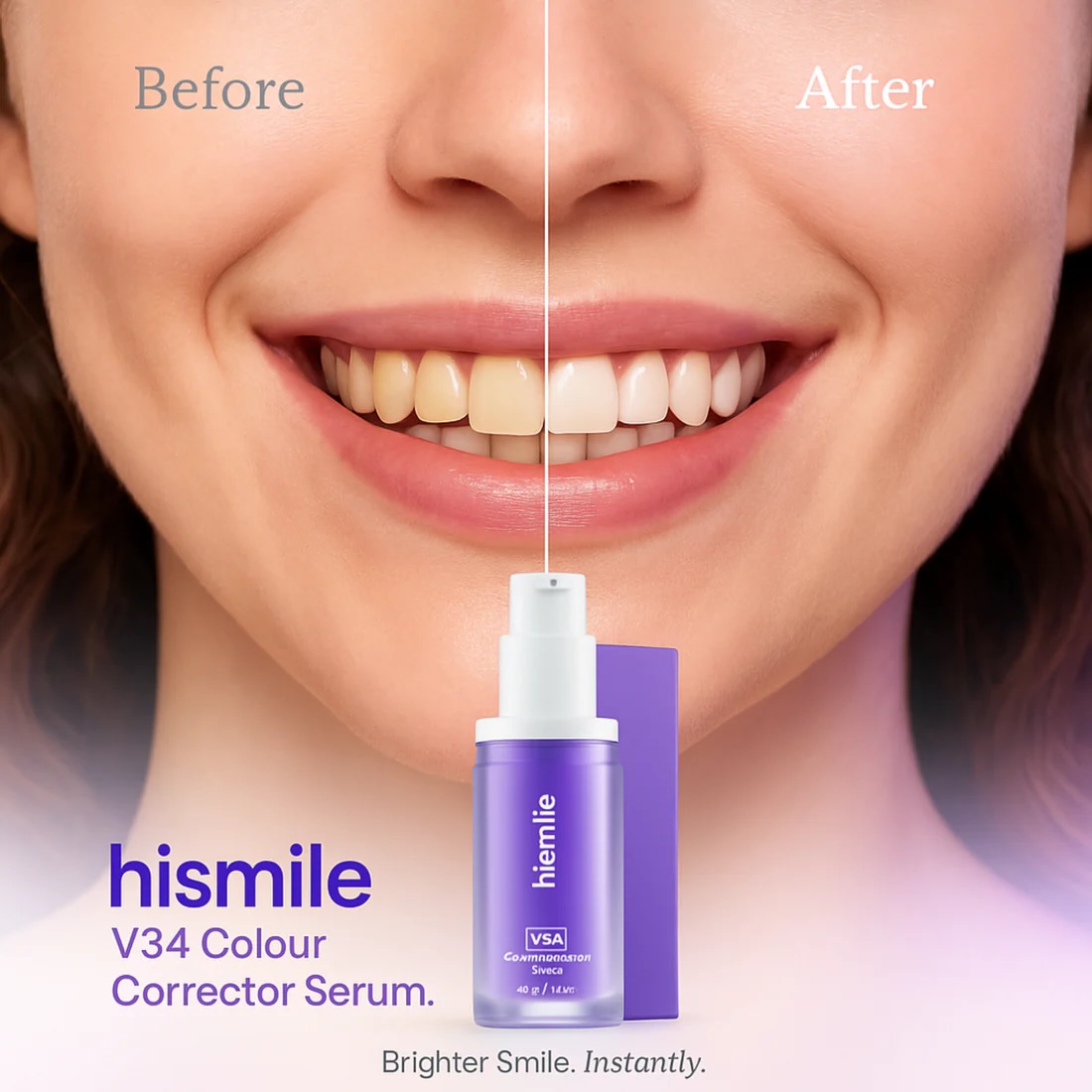 Dentelle - Advanced Oral Care Facebook ad: Cancel Yellow Tones Instantly