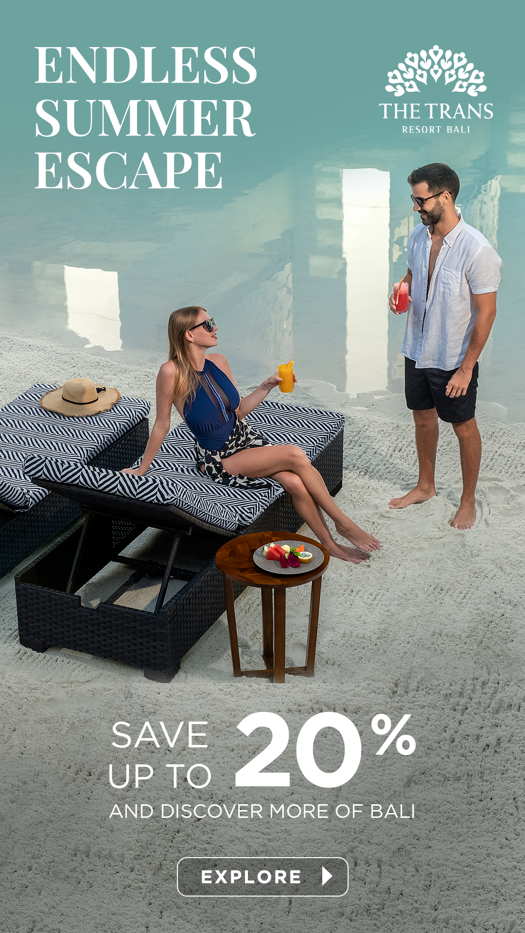 The Trans Resort Bali Facebook ad: Discover Bali, Save More