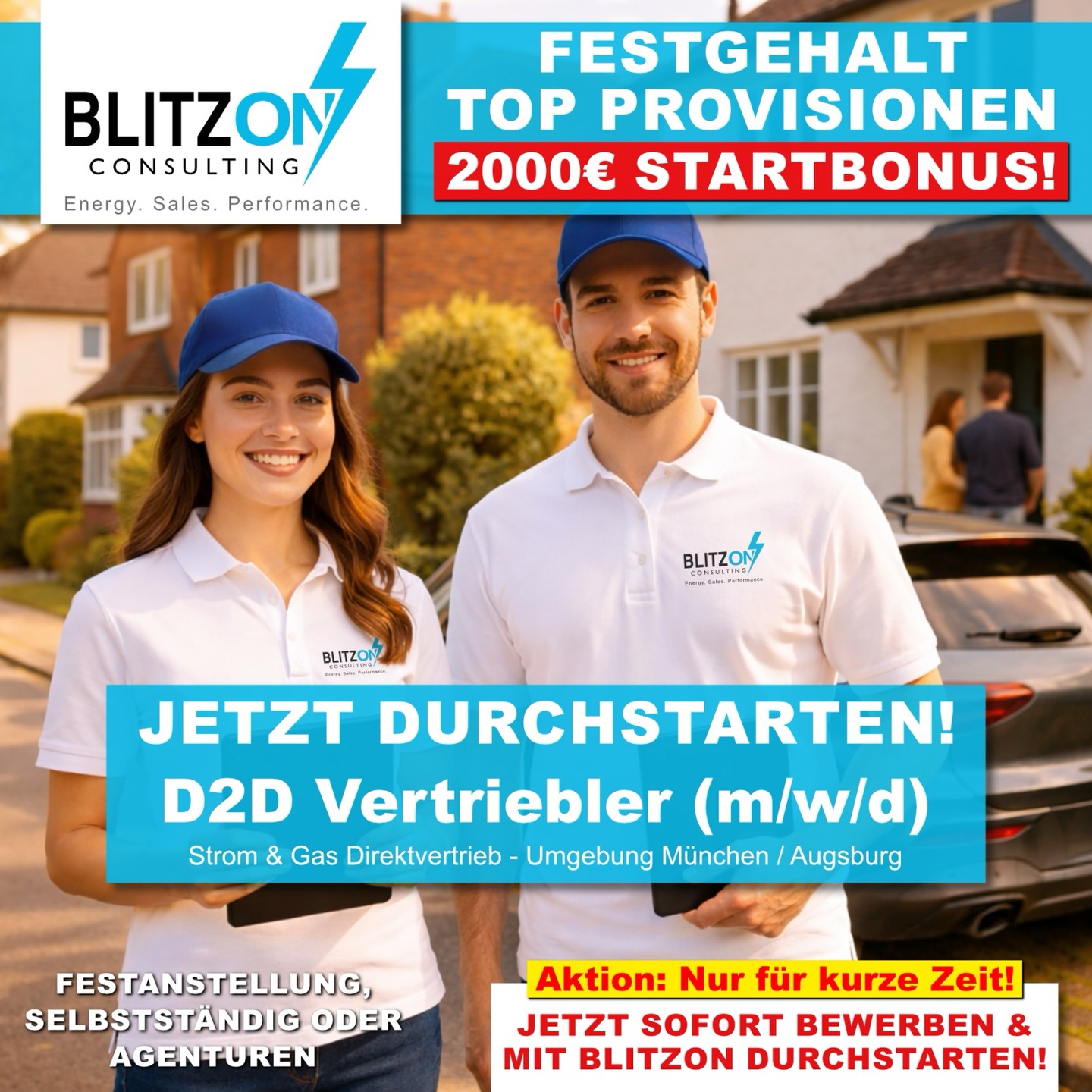 BlitzON Consulting OHG Facebook ad: 2.000 € Startbonus im Vertrieb