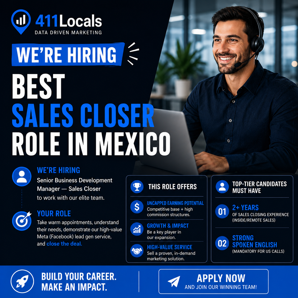 411 Locals - Recruitment Facebook ad from Aug 12, 2026
