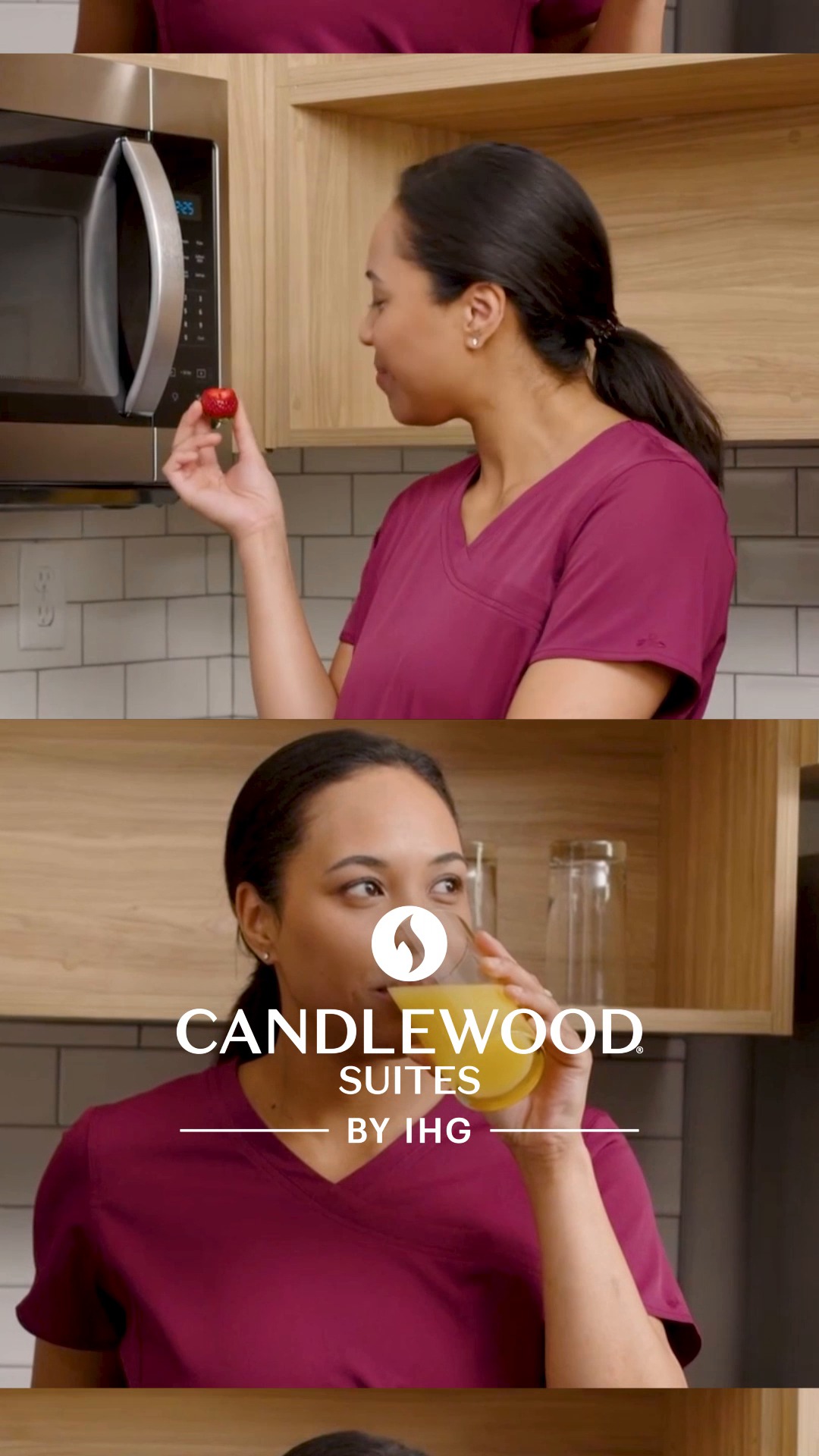 Candlewood Suites Facebook ad: Rise, shine, and scramble.