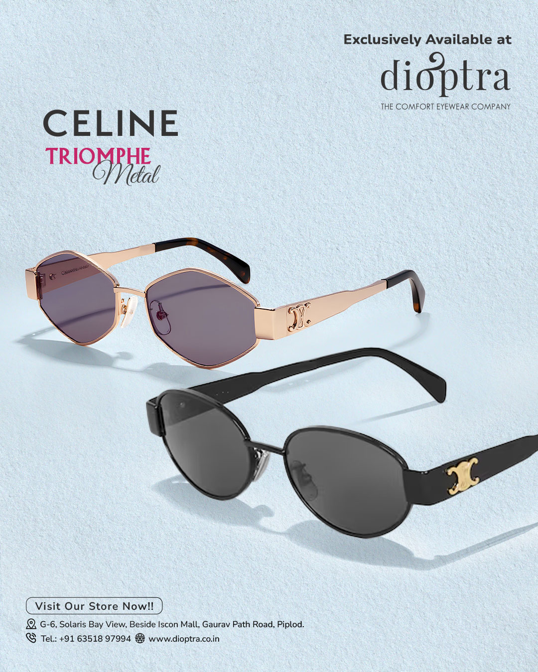 Dioptra - The Comfort Eyewear Company Facebook ad: Exclusively Available at Dioptra