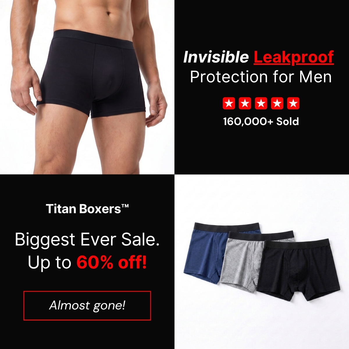 TITAN Boxers Facebook ad: Buy 3 Pairs, Get 5 Free