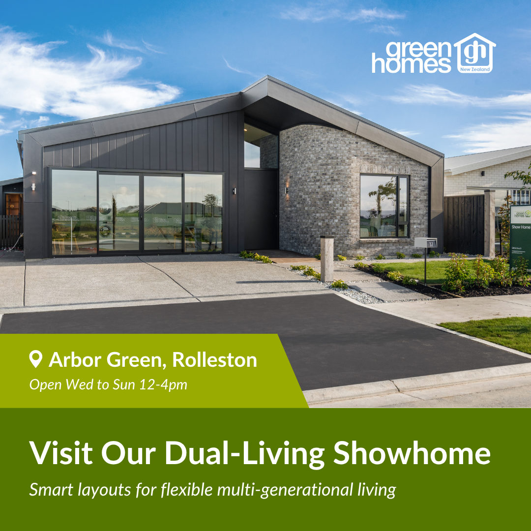 Green Homes New Zealand Facebook ad: 2 Homes in 1