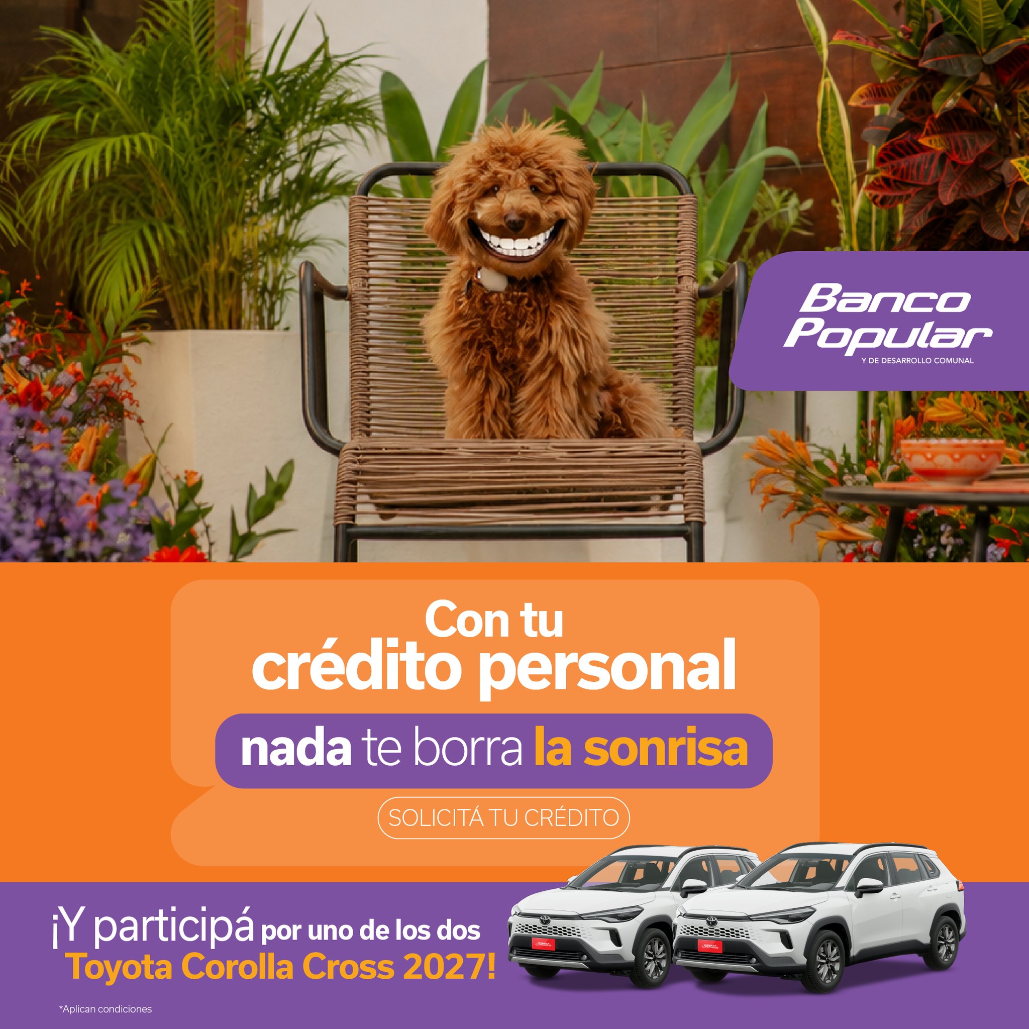 Banco Popular y de Desarrollo Comunal Facebook ad: Invertí en su bienestar con un Crédito Personal…