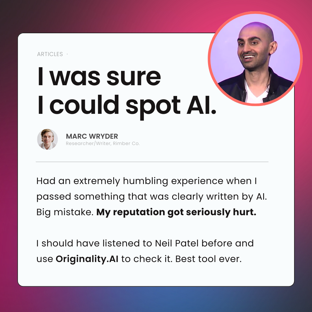 Originality.AI - AI Detection and Plagiarism Checking Facebook ad