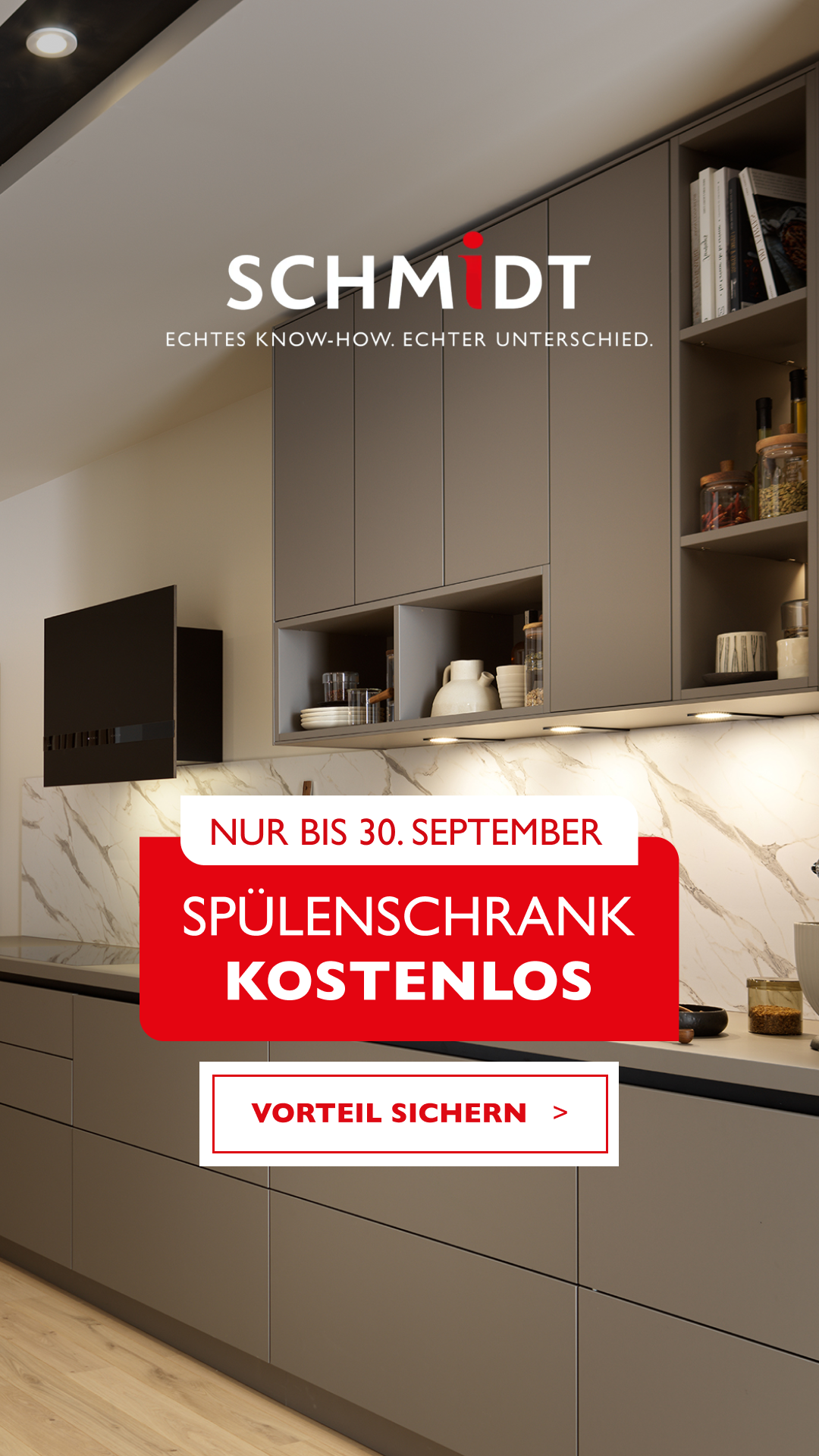 Schmidt Deutschland Facebook ad: Kostenloser Spülenschrank im September