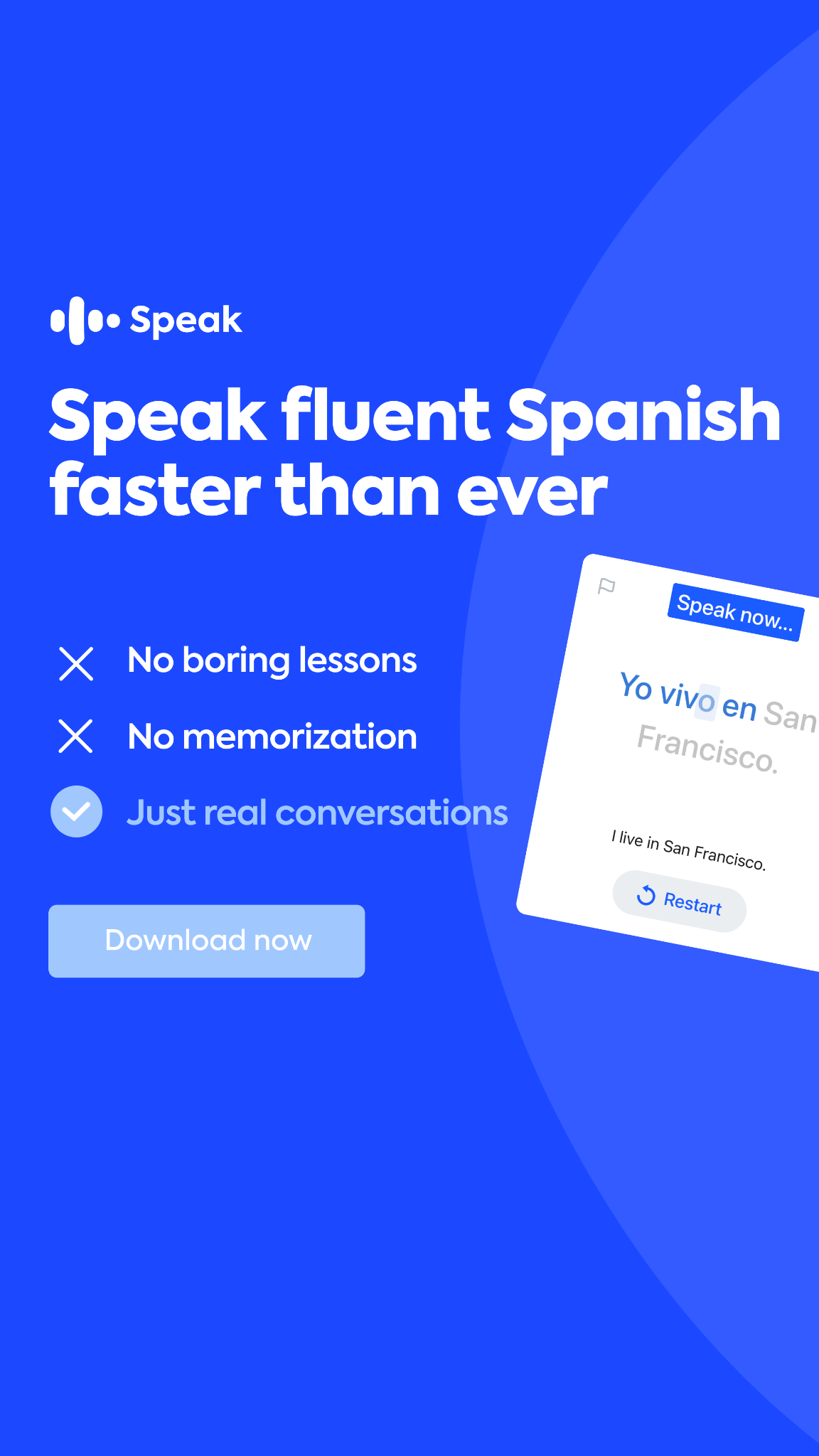 Speak Facebook ad