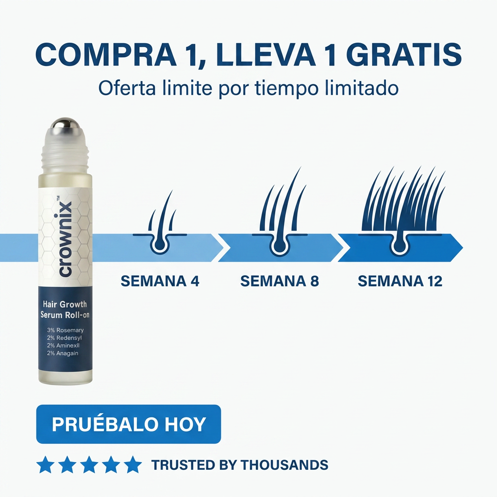 Crownix Infuse Facebook ad: Si sigues esperando, tu cabello no va a volver.