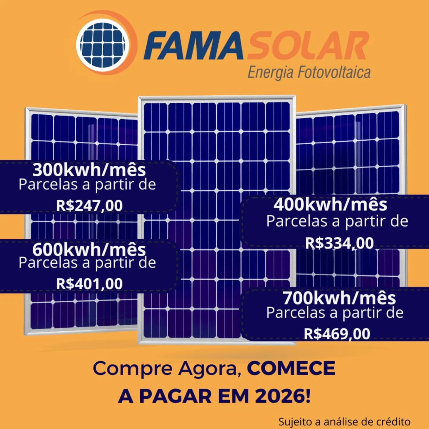 Fama Solar Facebook ad: Chegou o momento perfeito para economizar e investir…
