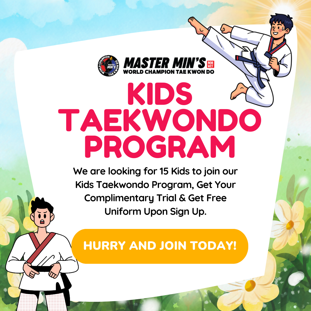 Master Min’s World Champion Tae Kwon Do Facebook ad: Spring Into Focus & Confidence