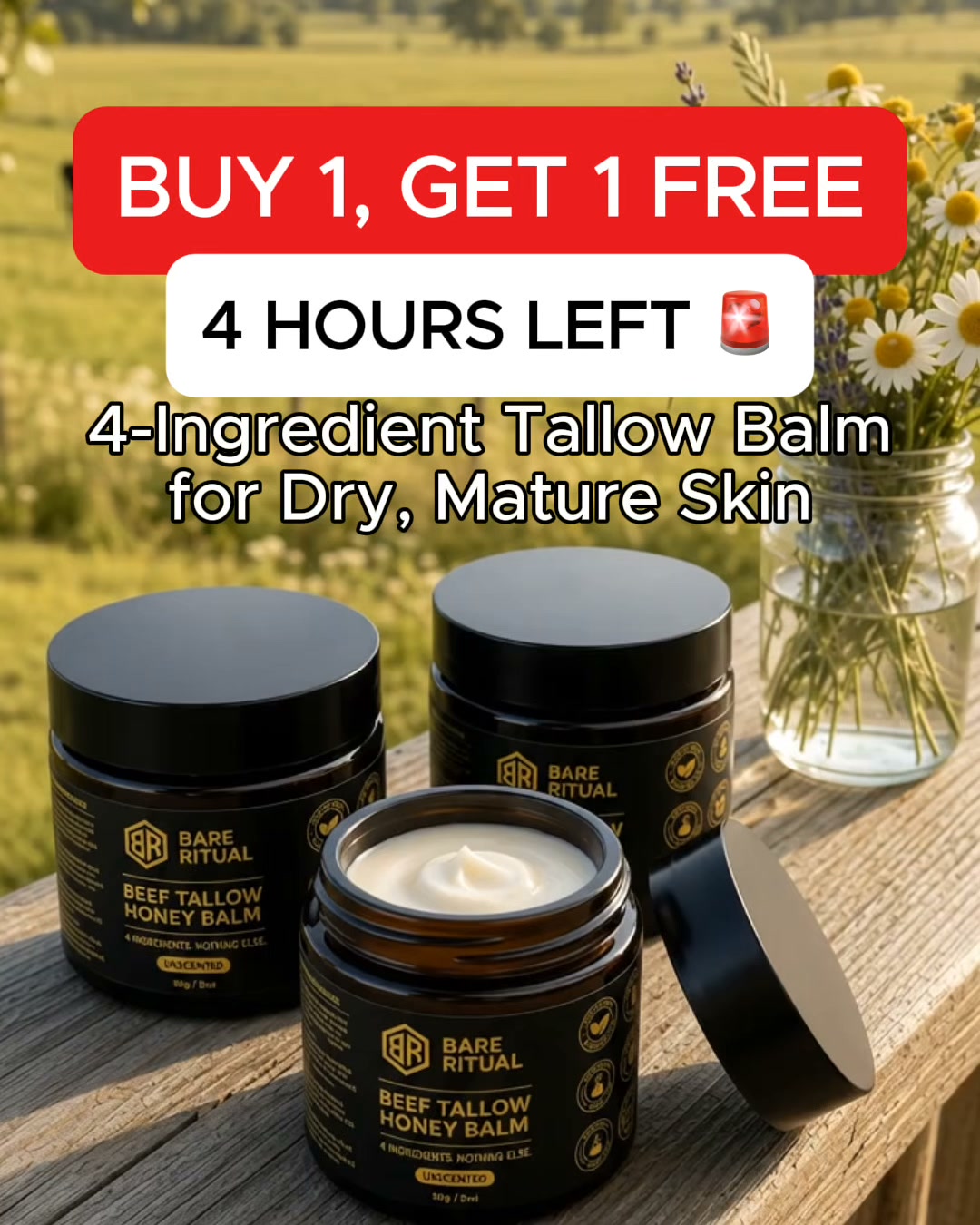 Bare Ritual Facebook ad: Buy One Get One FREE Today Only