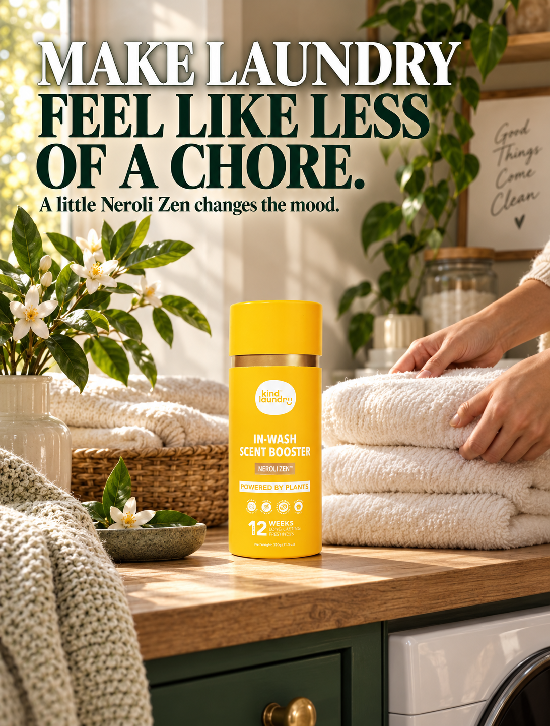 Kind Laundry Facebook ad: Up to 12 Weeks of Scent From Plants, Not Synthetics