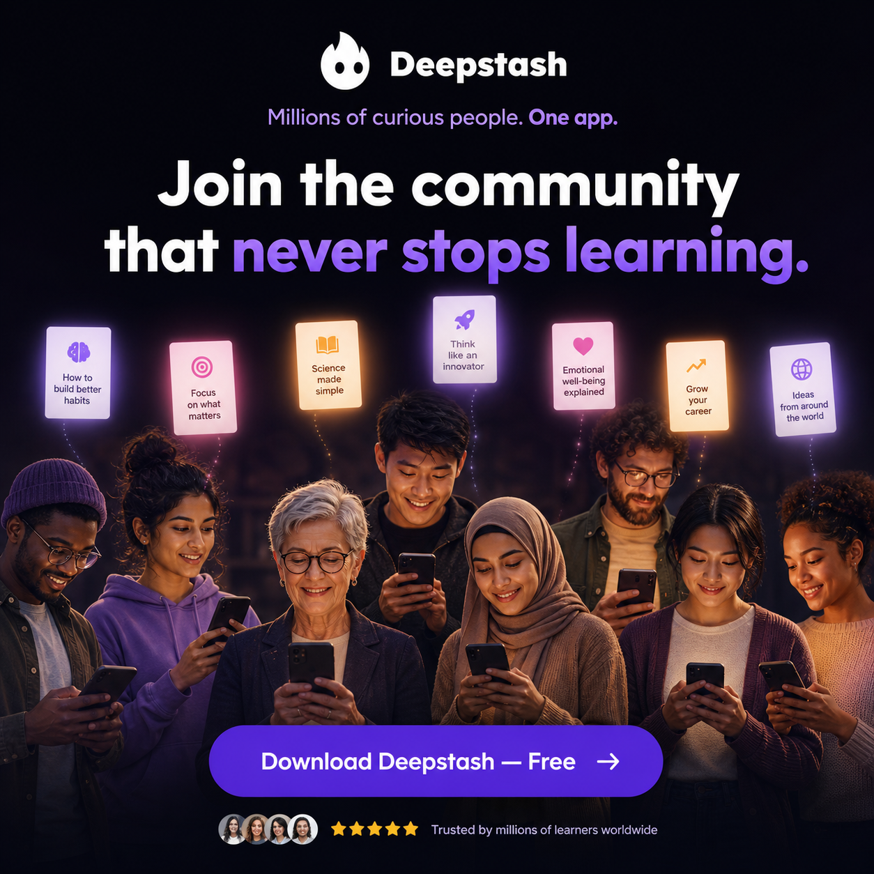 Deepstash Facebook ad