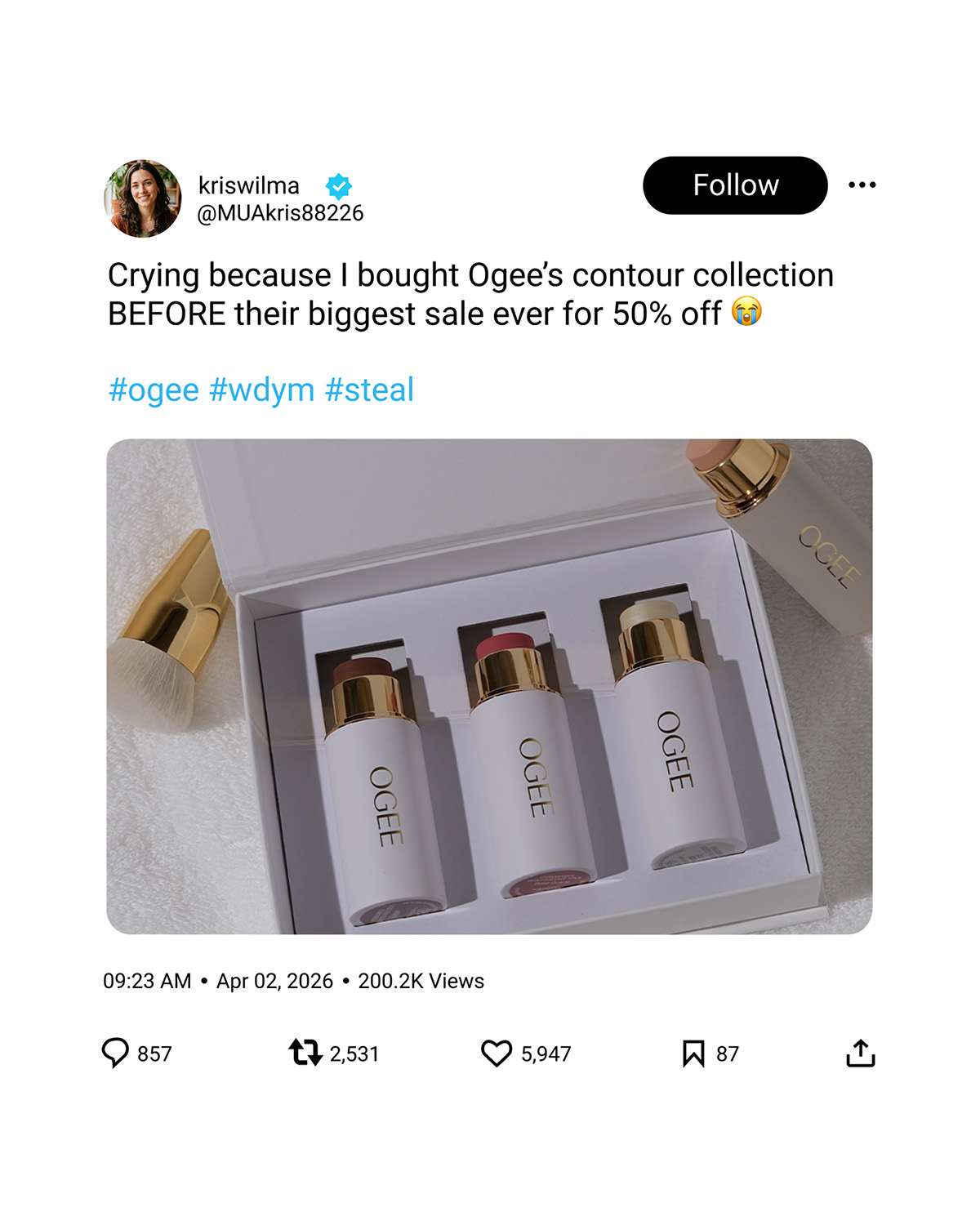 OGEE Facebook ad