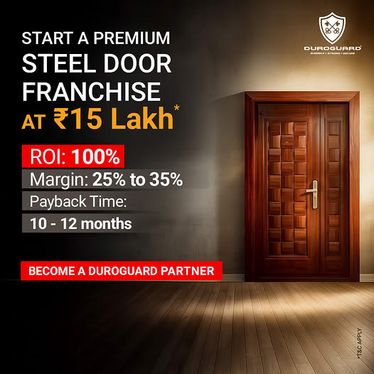 Duroguard Steel Doors Facebook ad: Fix Your Income with a Steel Door Franchise