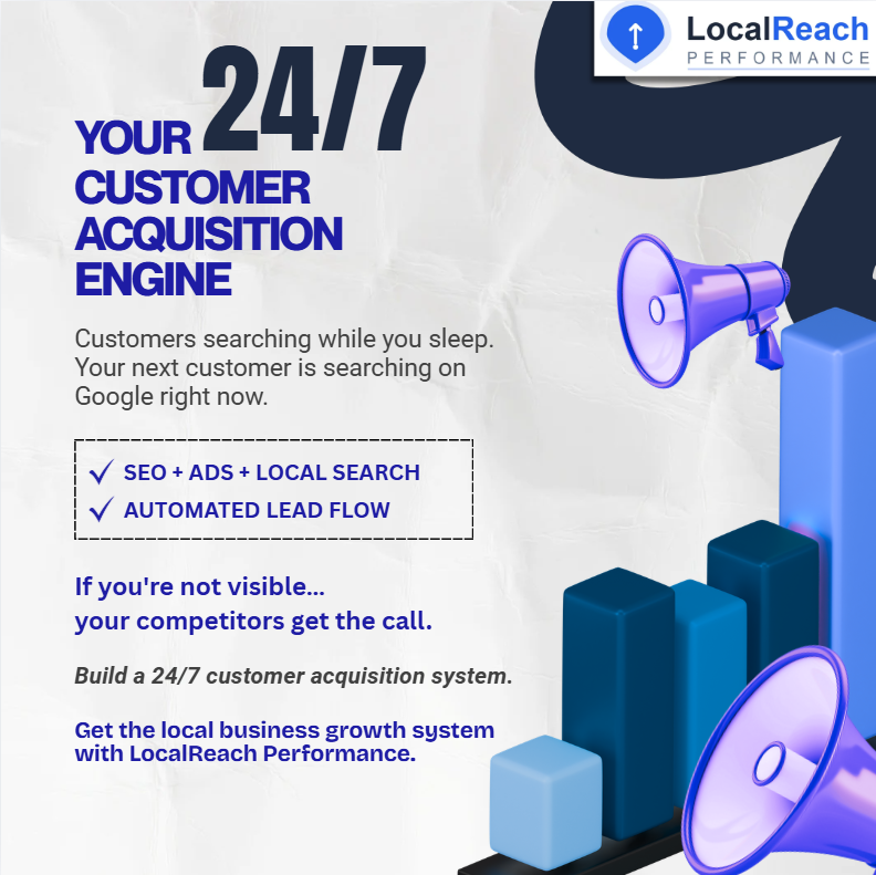 LocalReach Performance Facebook ad: One Local Growth System