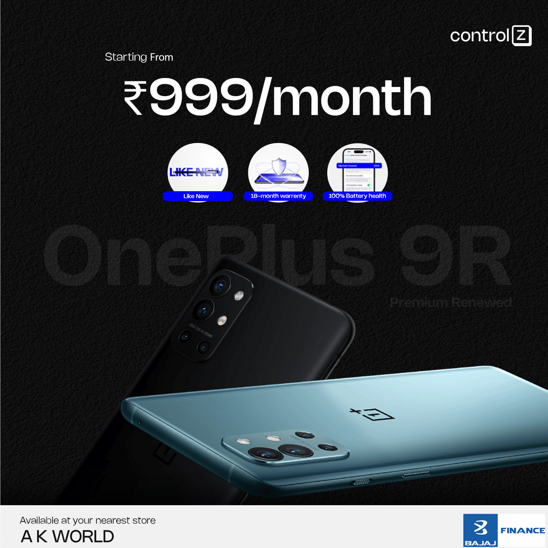 ControlZ Facebook ad: Available at A K World- 8918848353