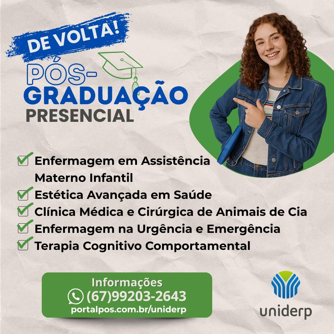 POS Graduação Uniderp Facebook ad: A PÓS-PRESENCIAL VOLTOU NA UNIDERP!