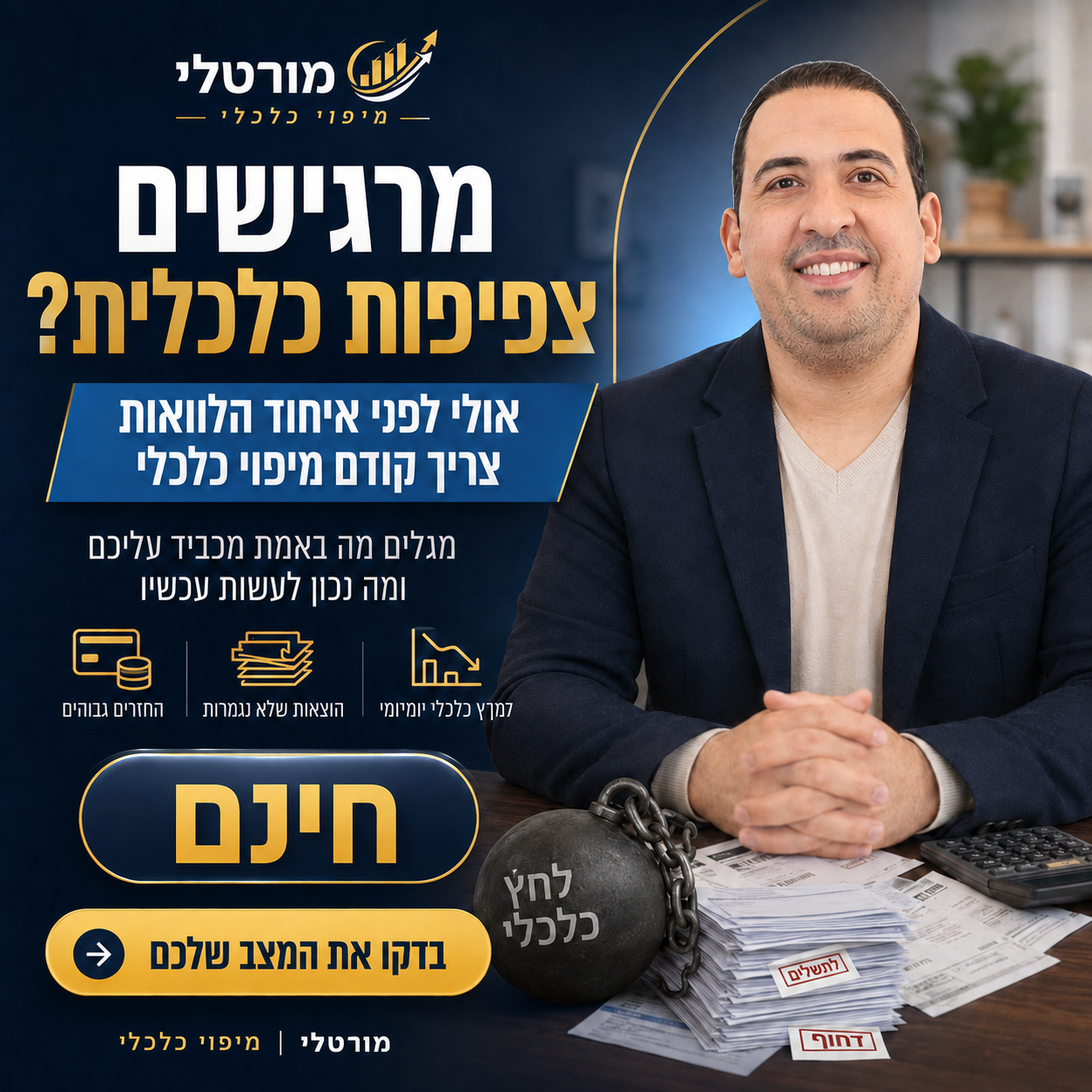 Mortly - ייעוץ משכנתא אחר Facebook ad: מרגישים צפיפות כלכלית?